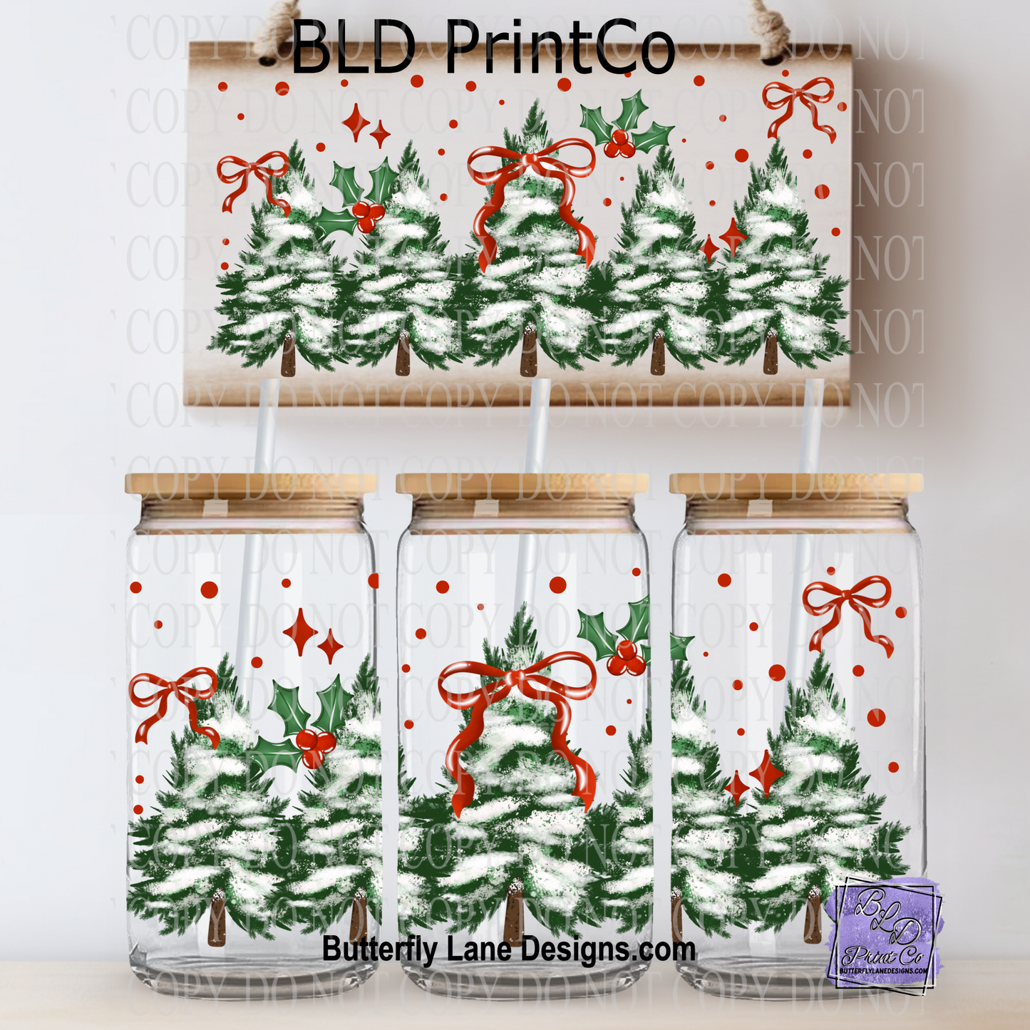 L794 Holly Trees And Bows