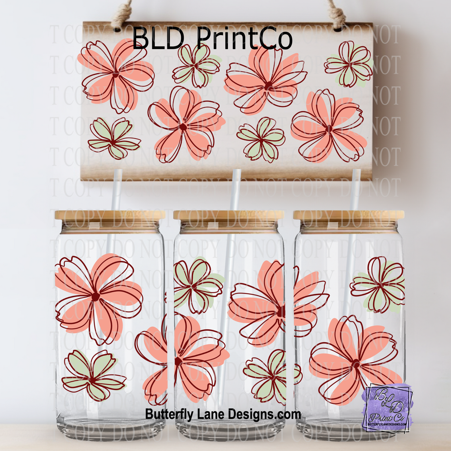 L827 Retro style florals