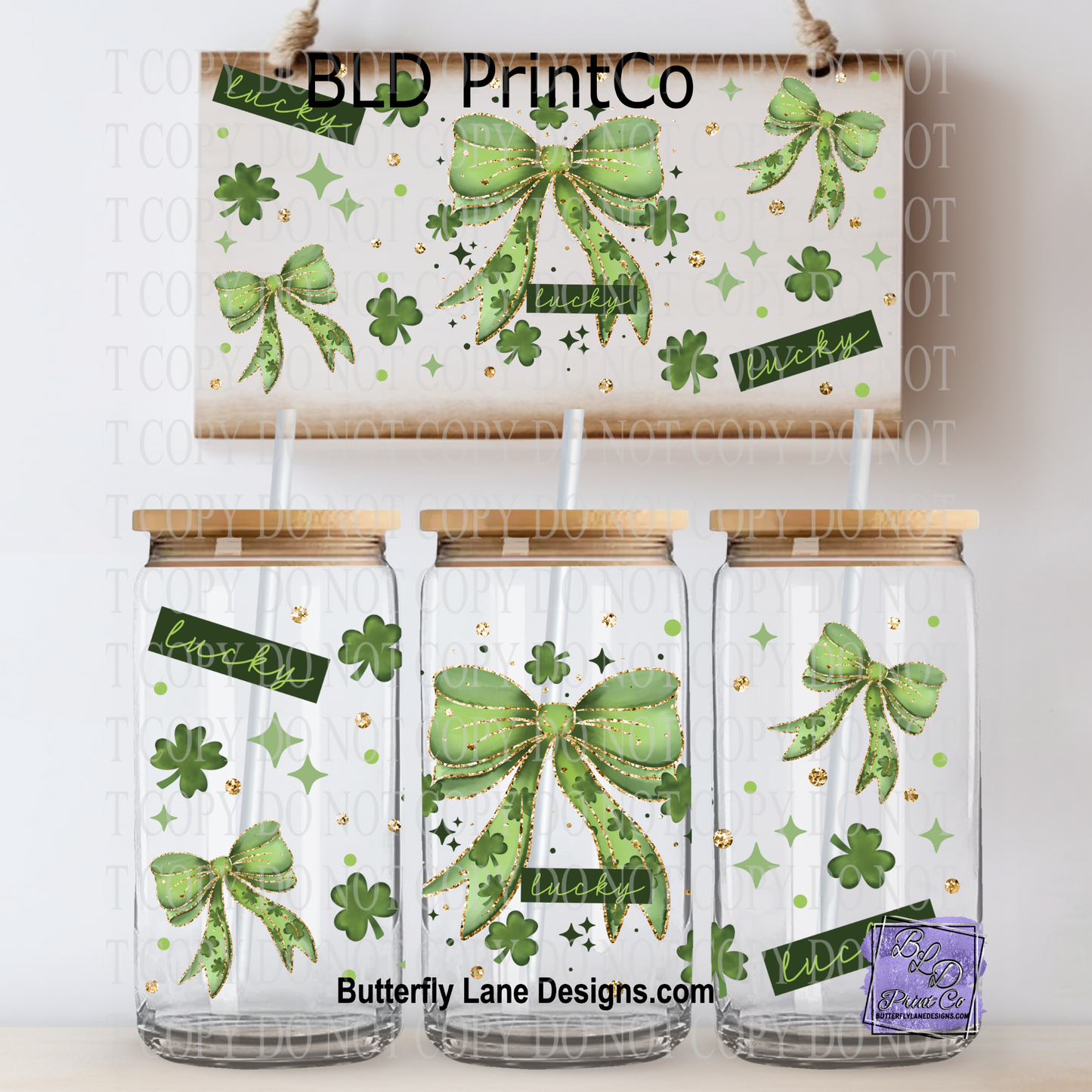 L855 Lucky bows- St.Patricks