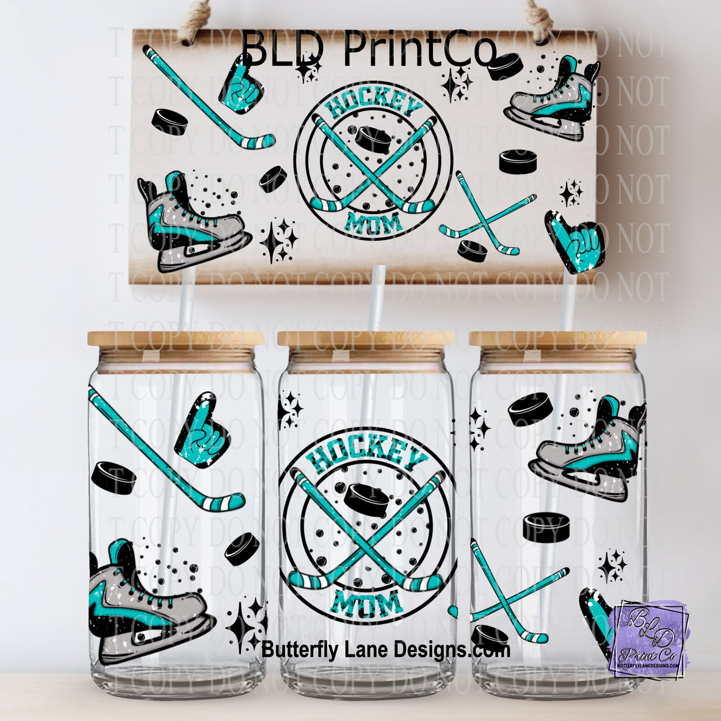 L909 Hockey Mom with Sticks