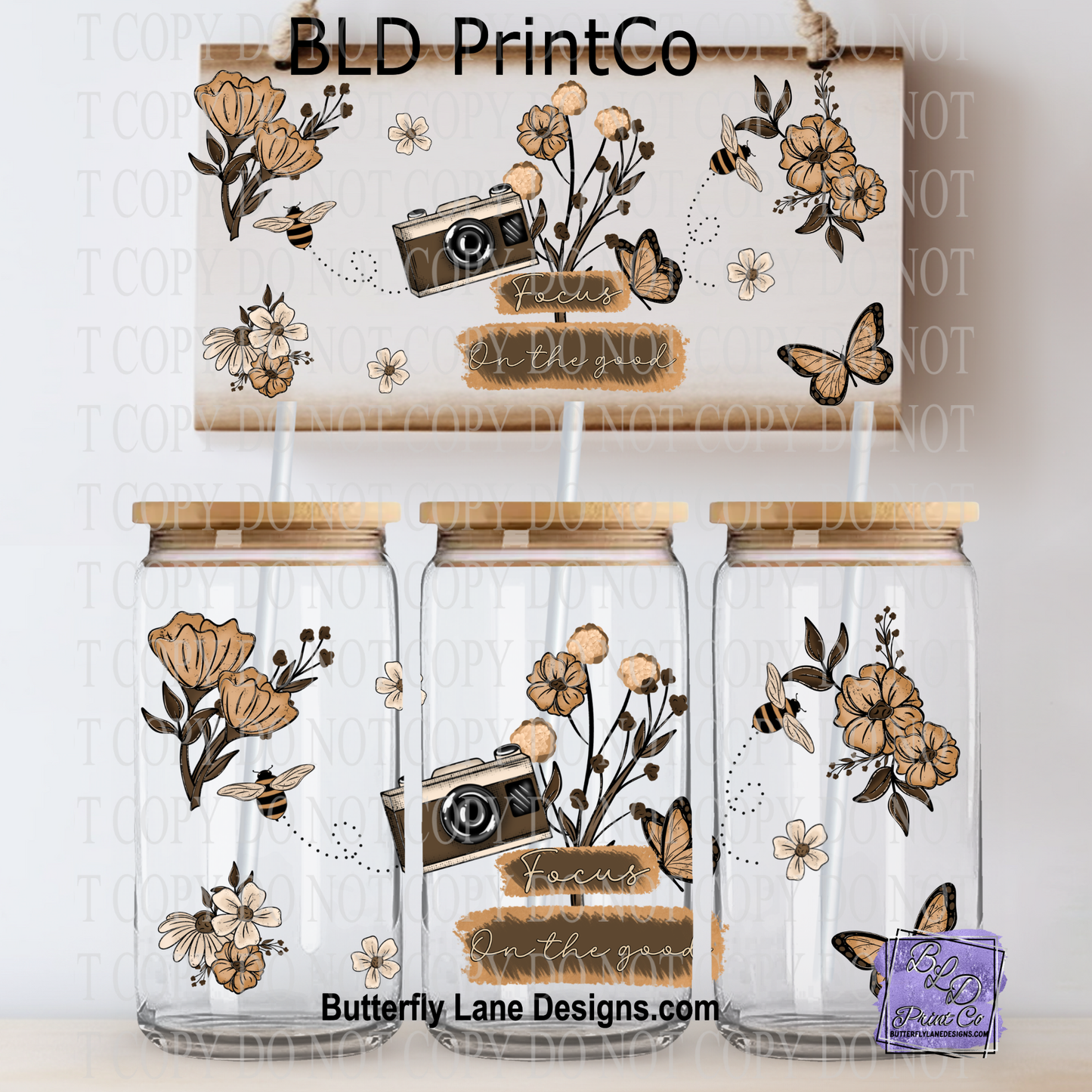 Focus On The Good | Vintage Camera Butterfly Floral Aesthetic | L979