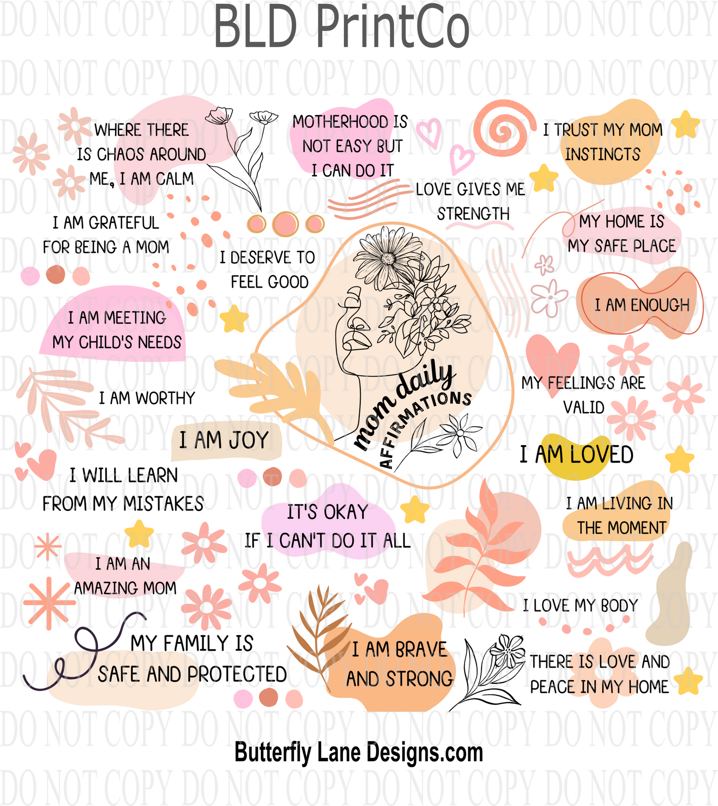 Mom-Daily affirmations: Tumbler wrap
