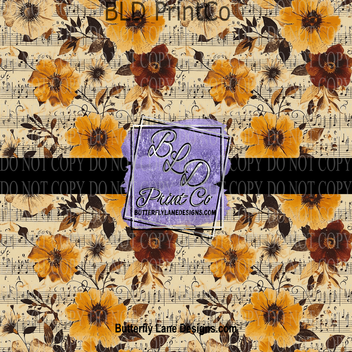 Music Sheet florals PV 1076 :: Patterned Vinyl