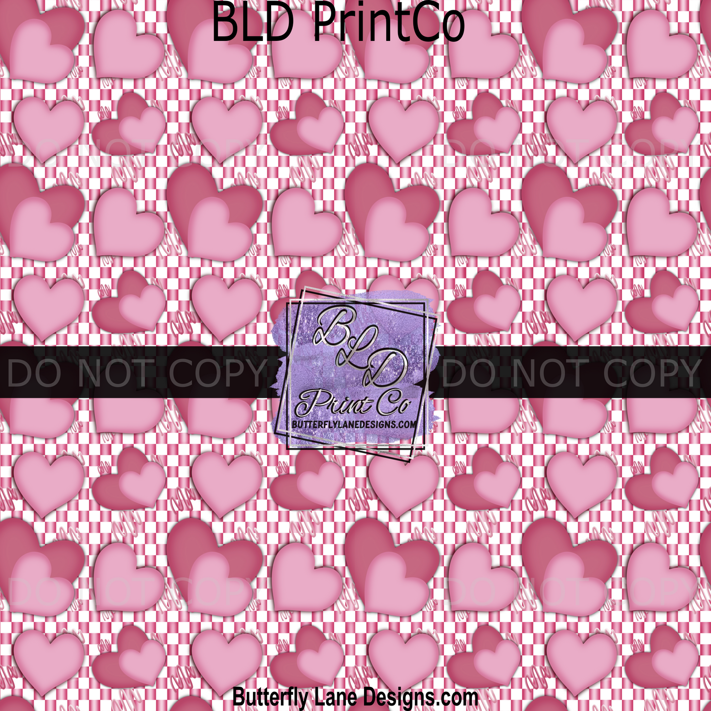 Hearts and hearts Light pink and white checkered BPV0012 - BLD Exclusive