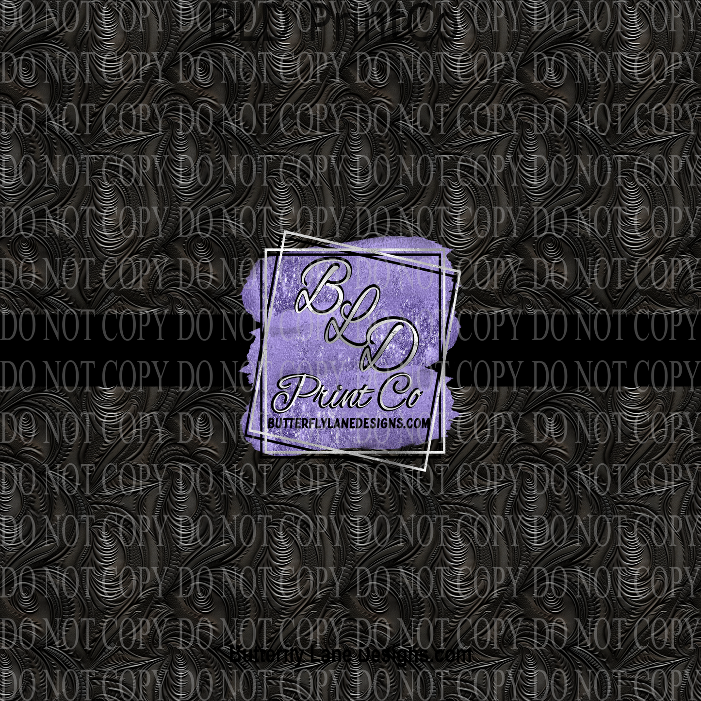 Black Tooled Leather - PV 1012 Patterned Vinyl