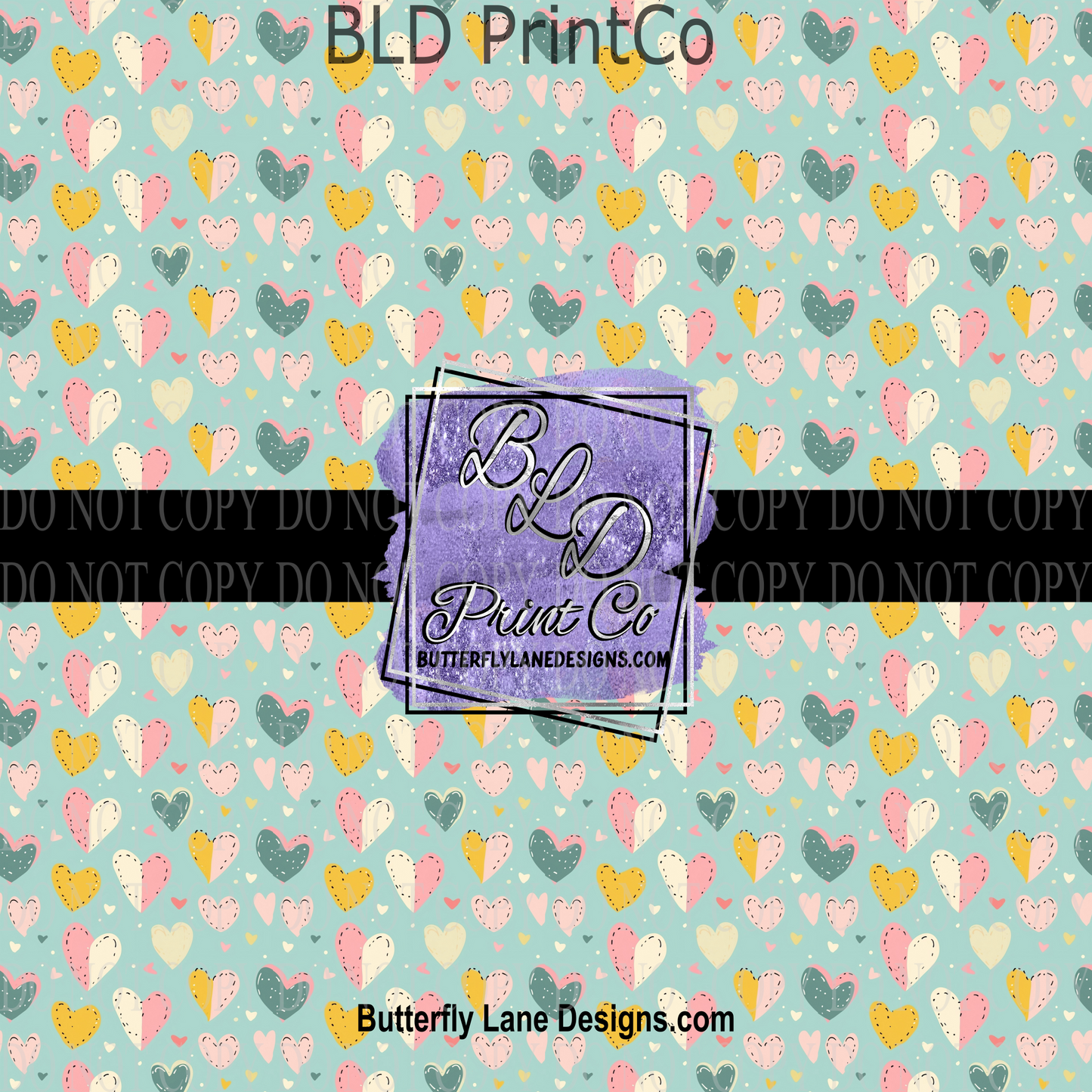 Boho Style Hearts PV 1023  Patterned Vinyl