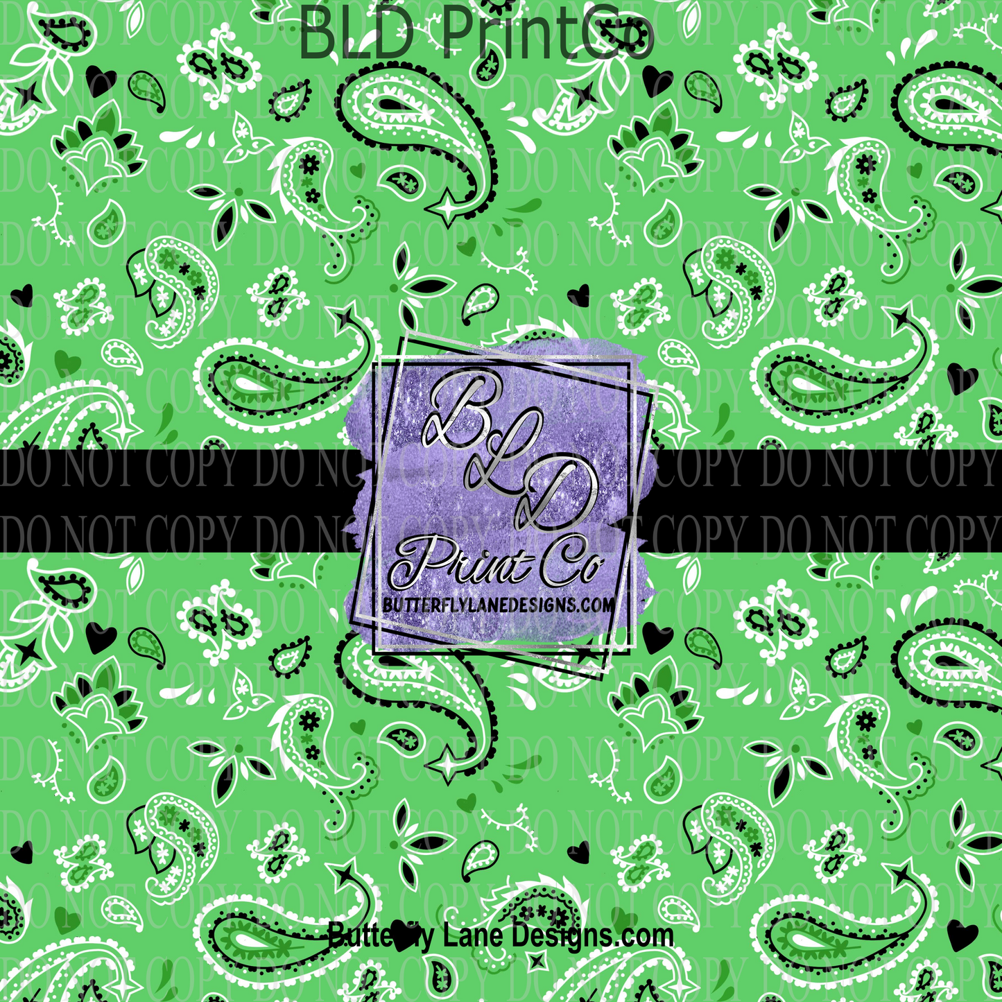 Green Paisley- Bandana - PV 1032   Patterned Vinyl
