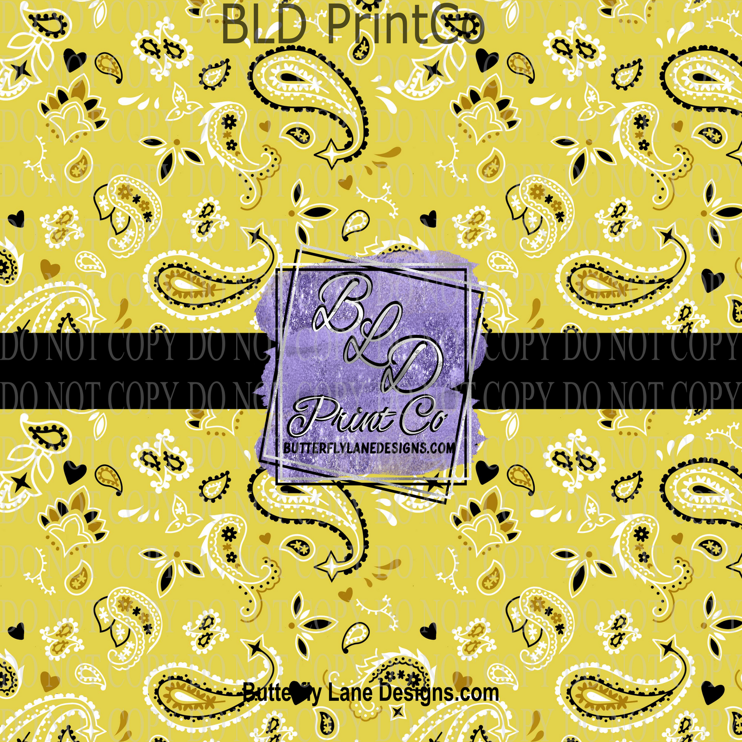 Yellow Paisley- Bandana - PV 1033   Patterned Vinyl