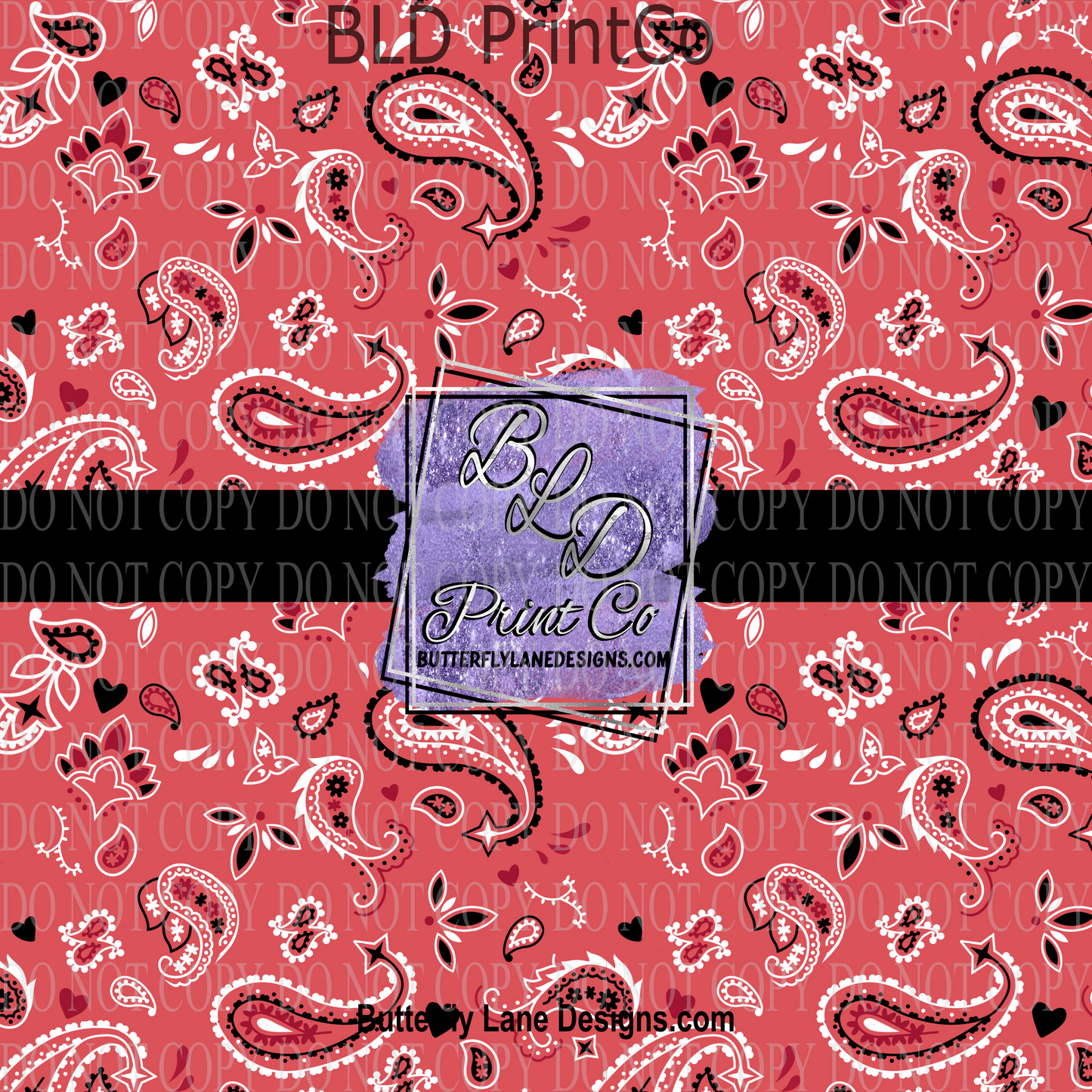 Red Paisley- Bandana - PV 1034   Patterned Vinyl