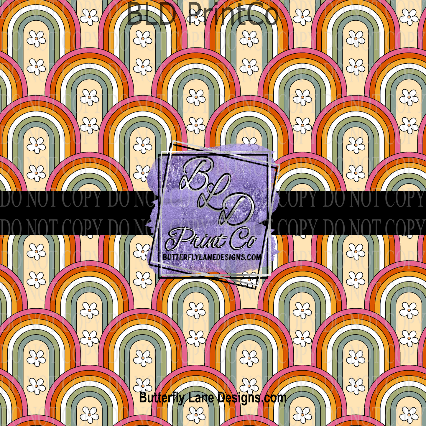 Boho Style florals & rainbow PV 1046 Patterned Vinyl