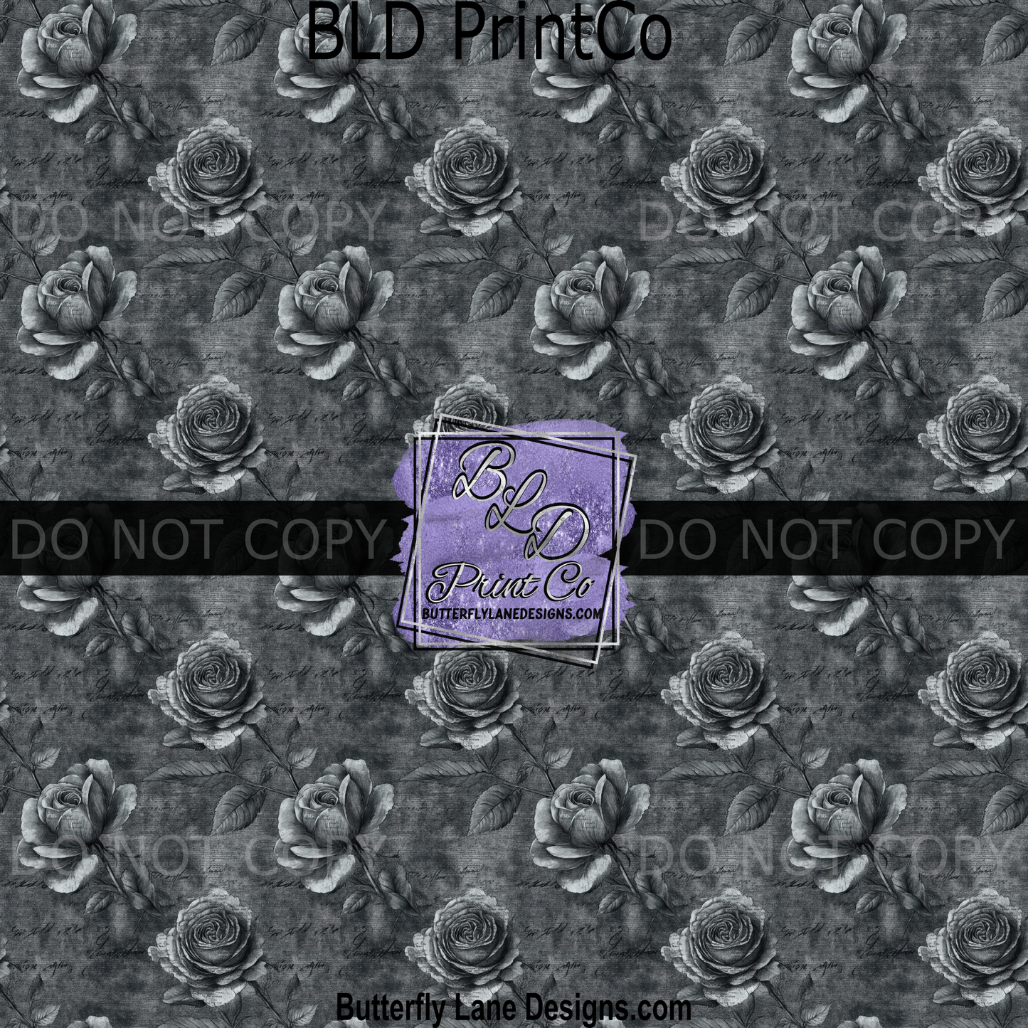 PV1817 Black and grey monochrome roses