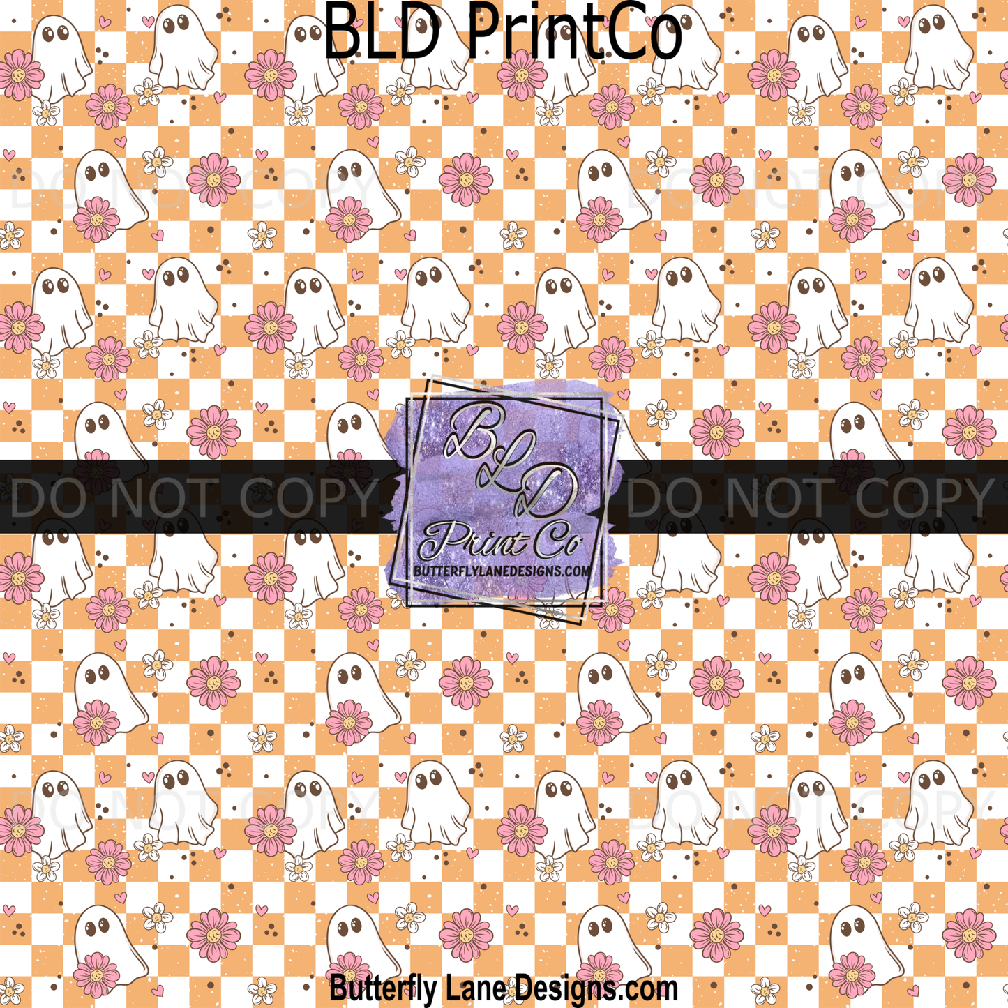 PV 1953 Spring Floral Ghosts- Orange Checkered