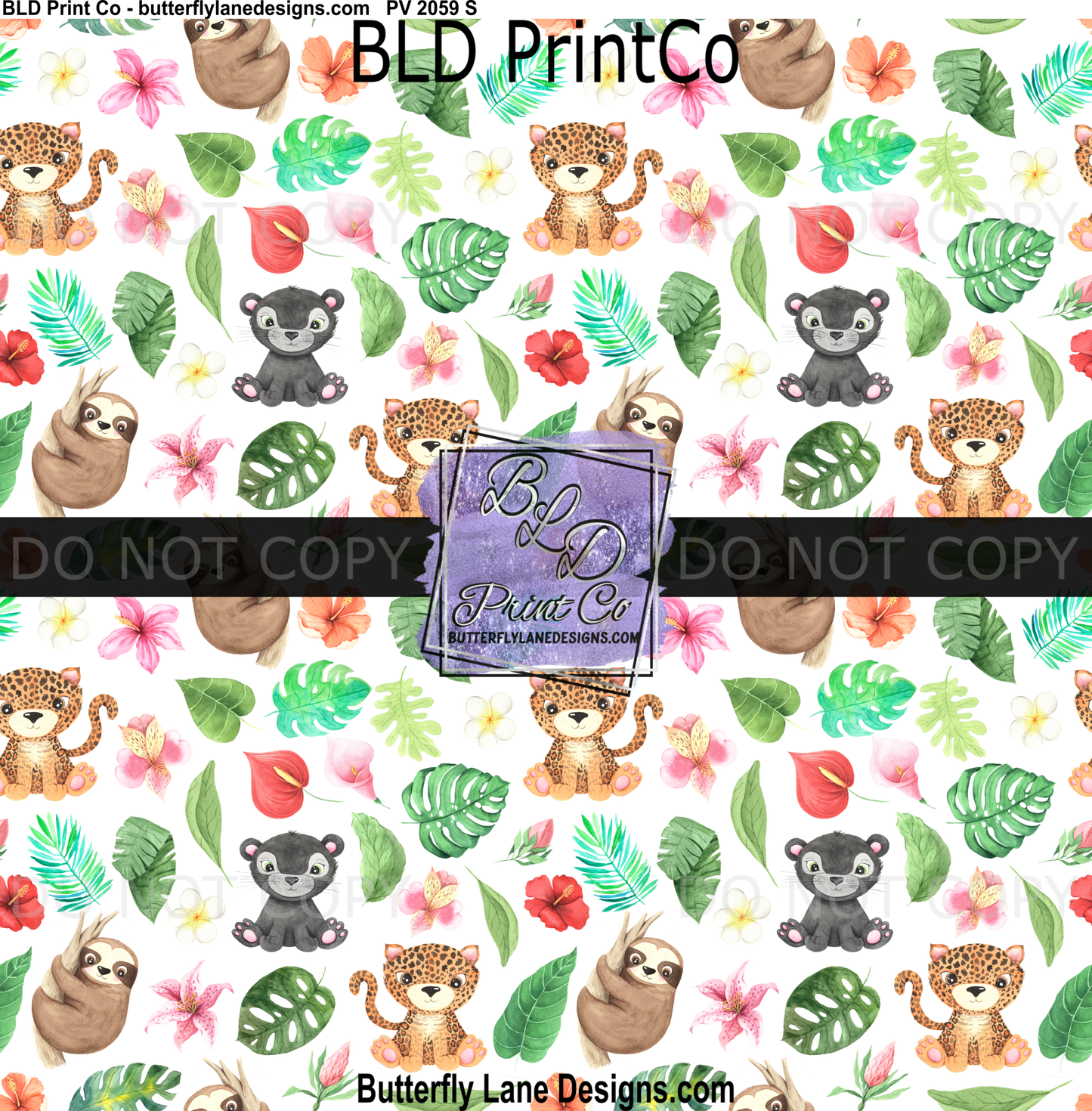 PV 2059 Tropical-floral-baby animals