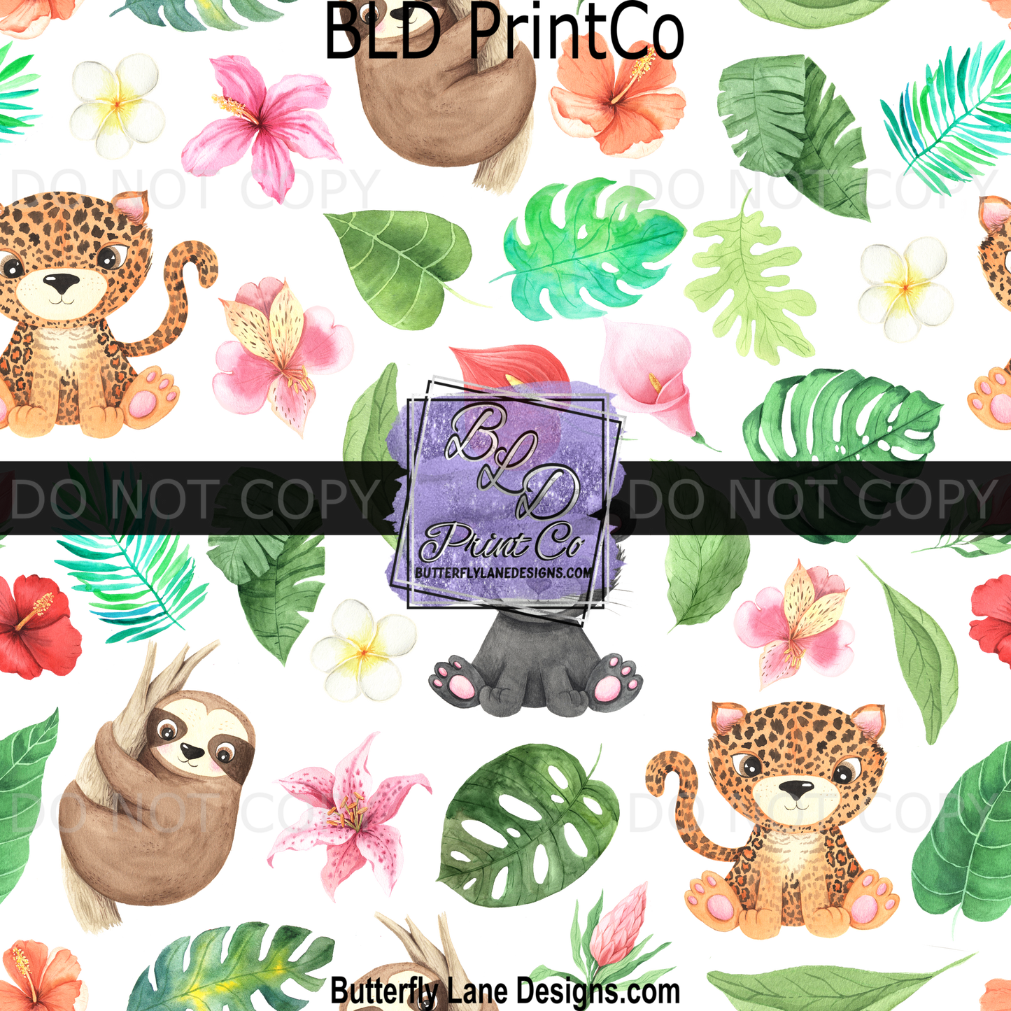PV 2059 Tropical-floral-baby animals