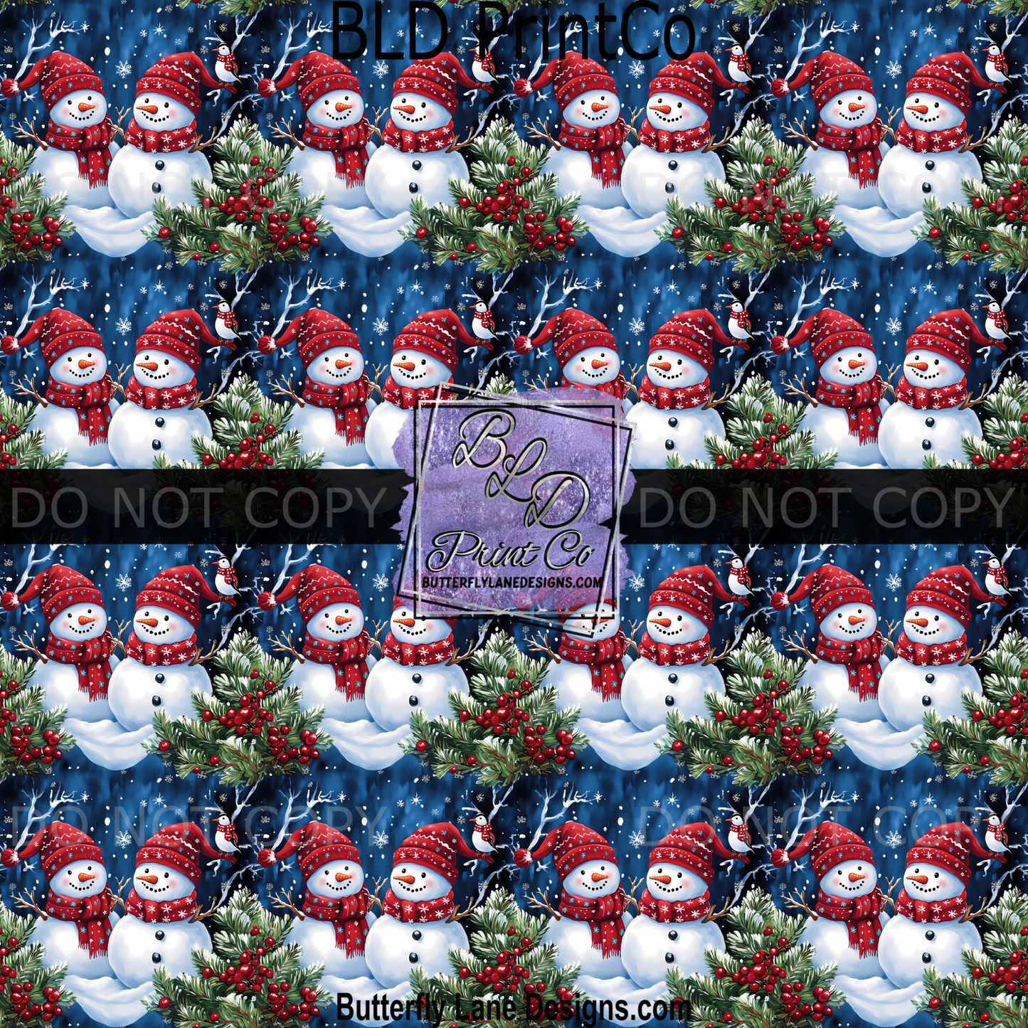 PV 2250 Christmas Snowmen and holly berry