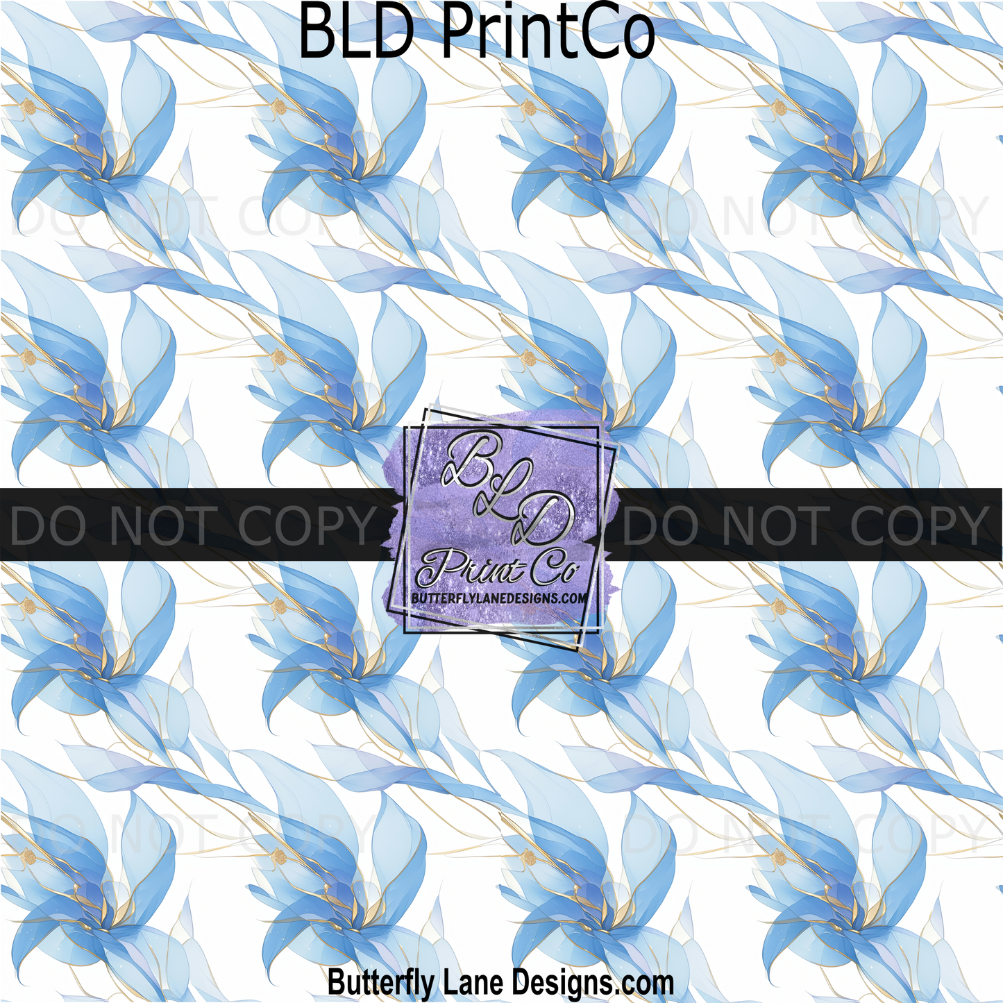 PV 2292 Watercolor flowers blue