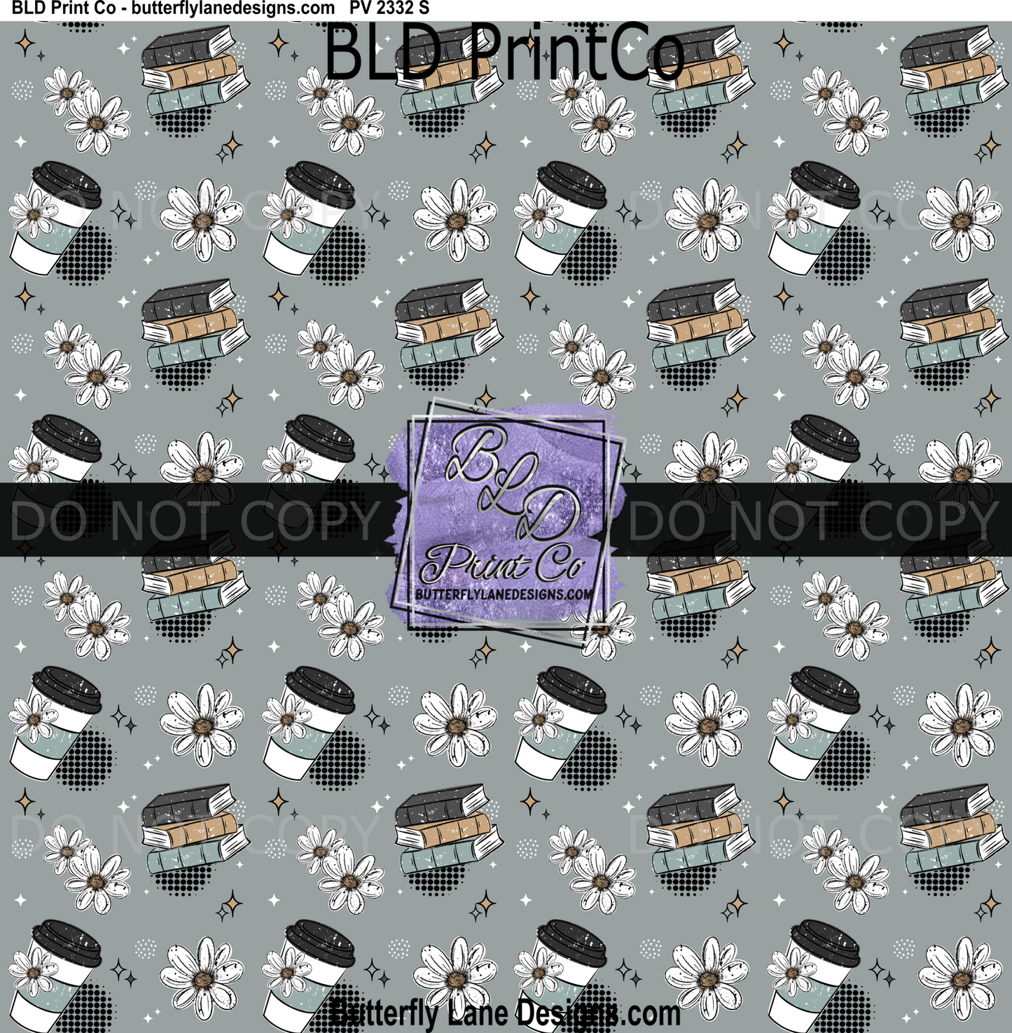 Books and Coffee Seamless Pattern PV2332