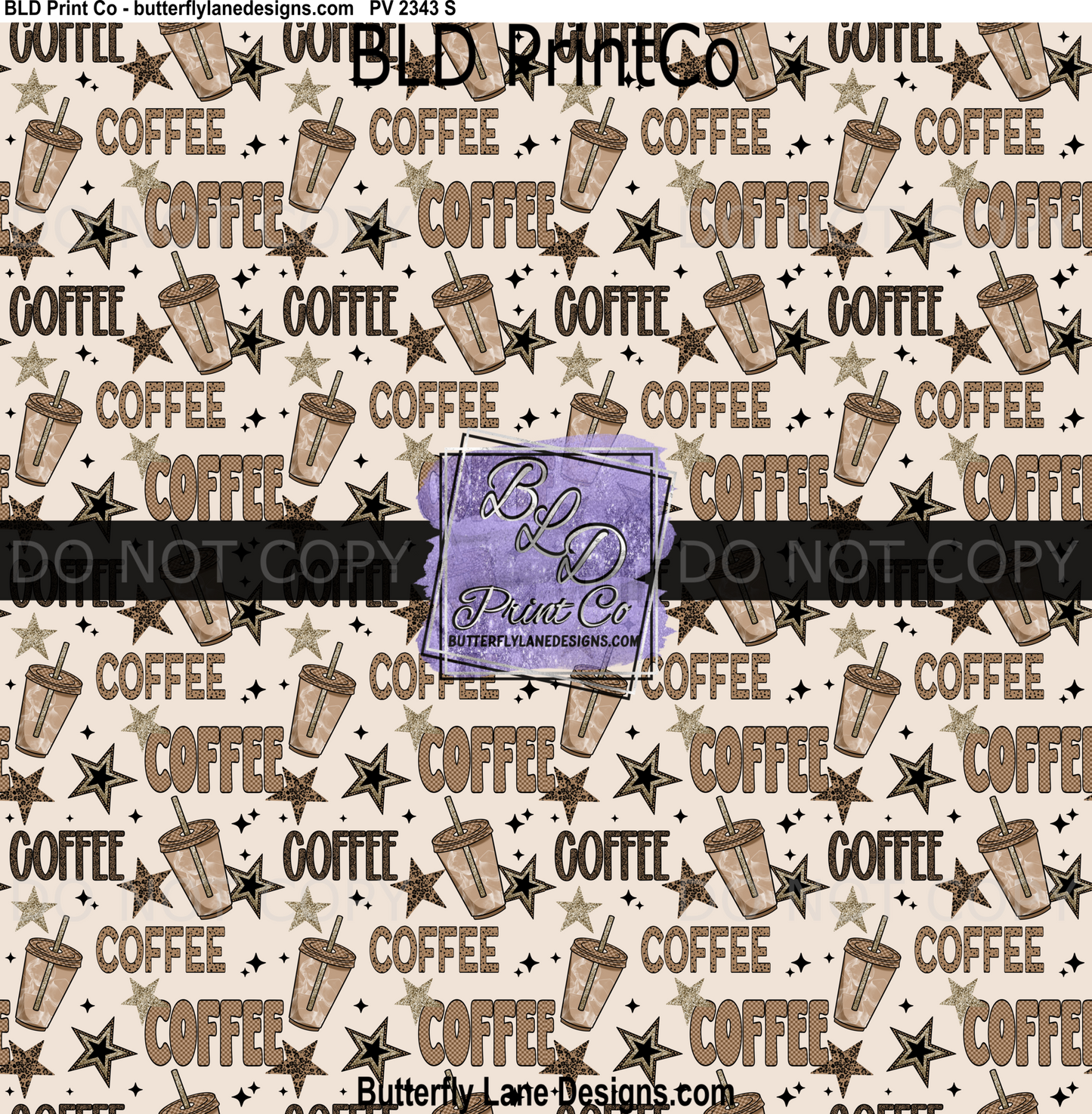 Iced Coffee & Leopard Stars Seamless Pattern PV2343