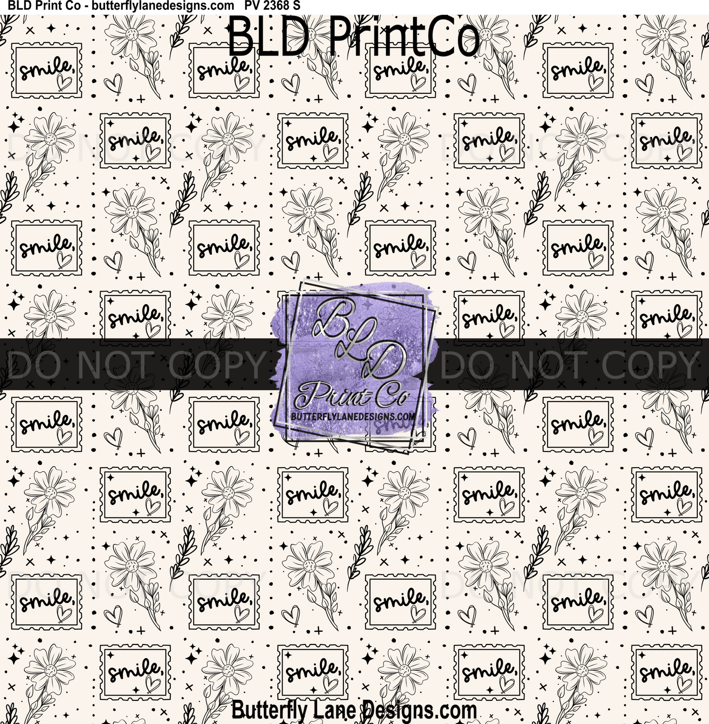 Smile Stamp Print | Floral and Postage Stamp Design | PV 2368