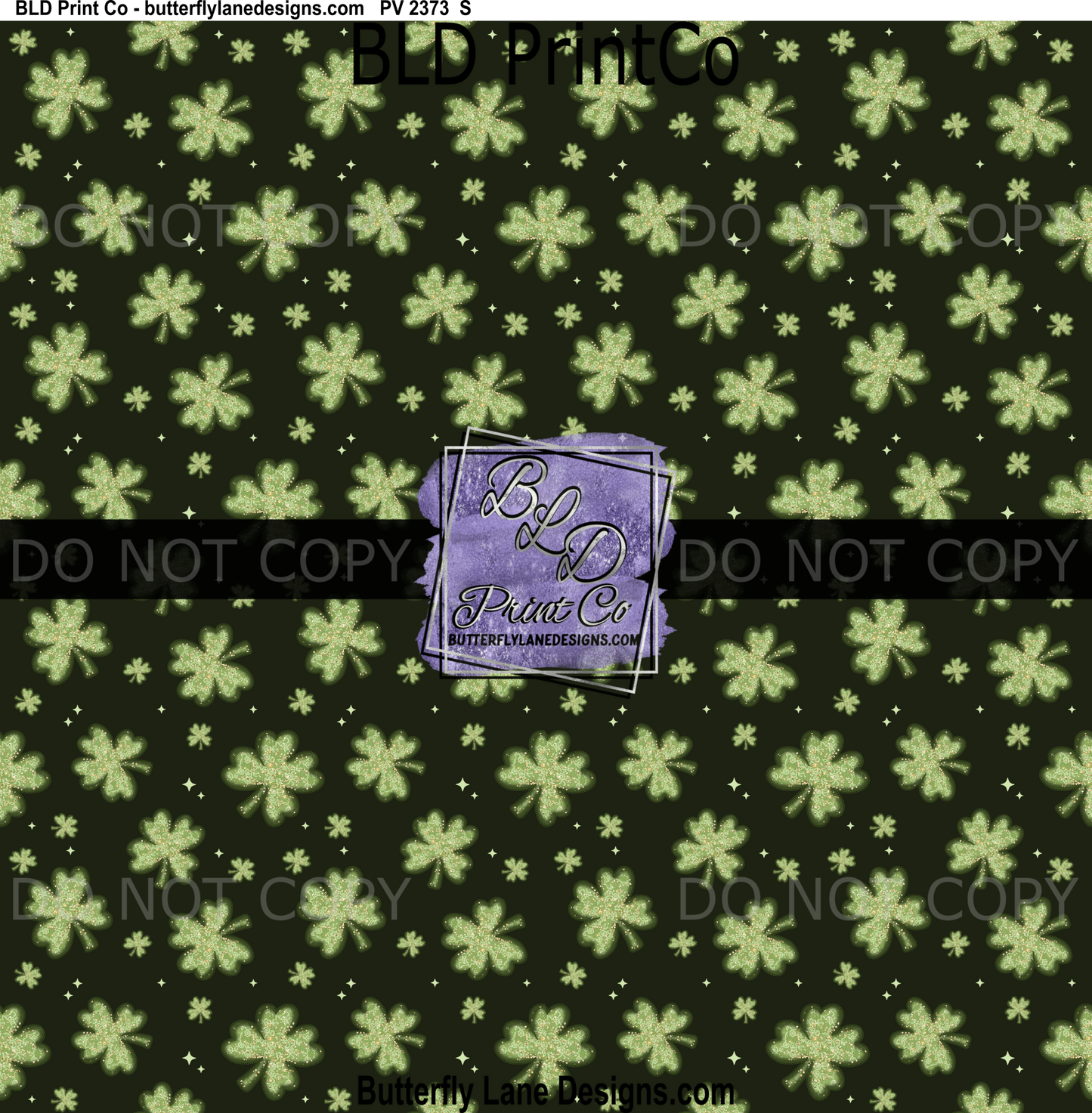 Sparkle Lace Shamrocks Print | Glitter Clover and Star Design | PV 2373