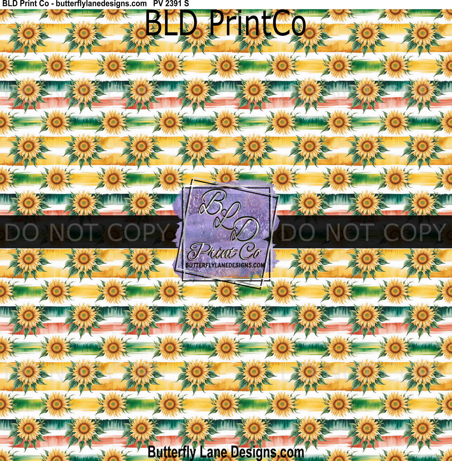 Sunflower Stripe | Watercolor Botanical Garden| PV 2391
