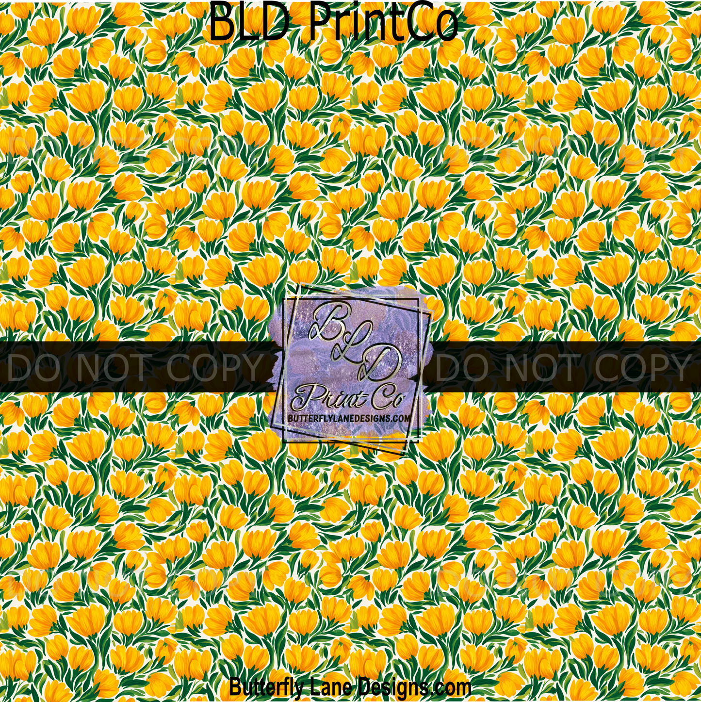 Yellow Painted Tulips | Hand-Drawn Floral Pattern | PV2402