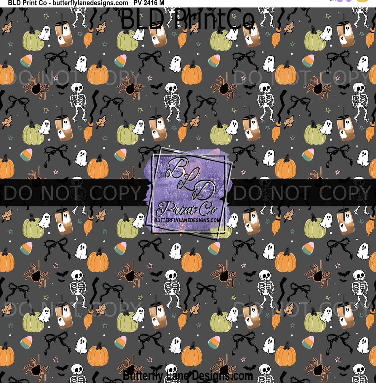 Spooky Coffee | Ghost Iced Coffee, Pumpkins & Black Bows | PV2416