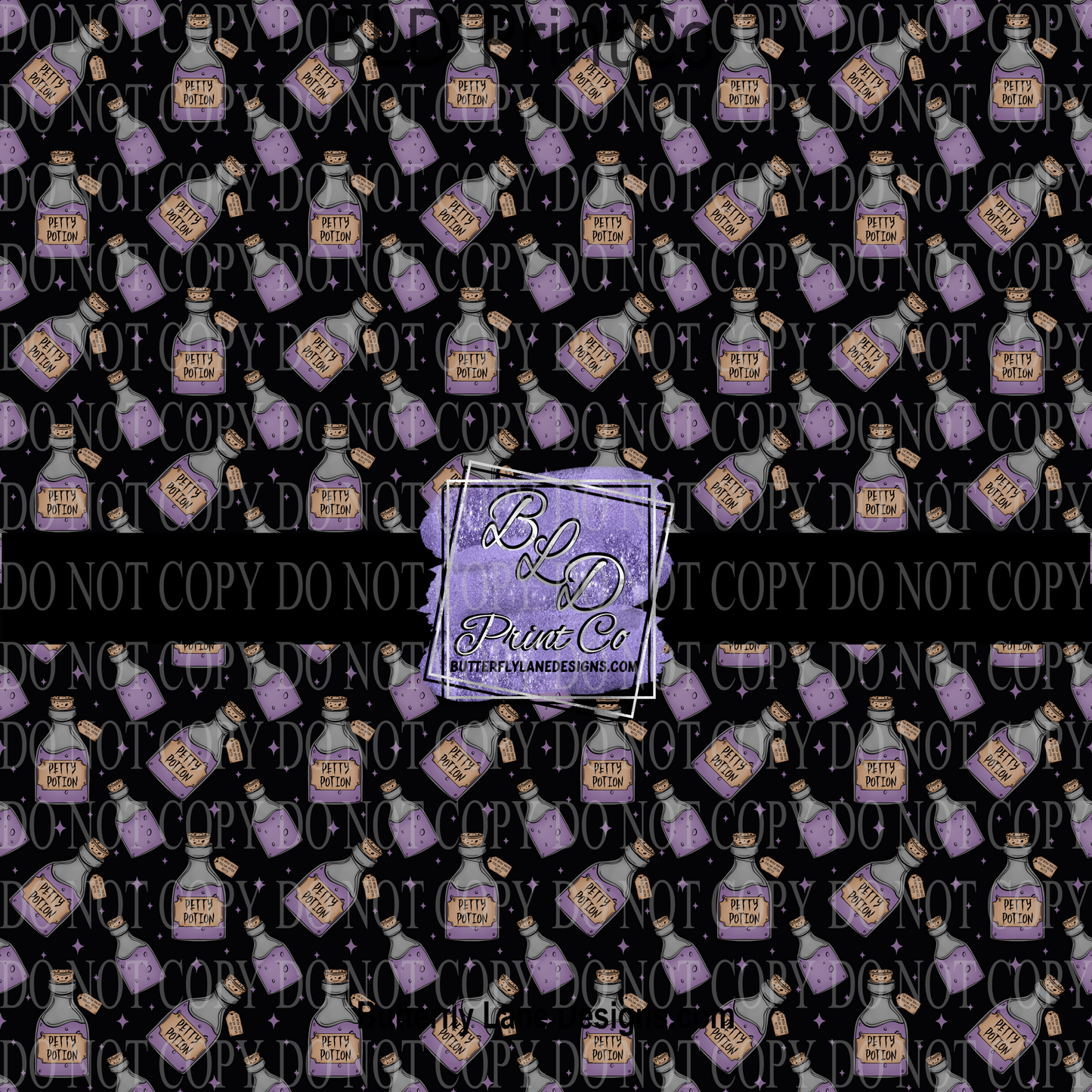 Petty Potion _Halloween  Black Background PV 694 Patterned Vinyl