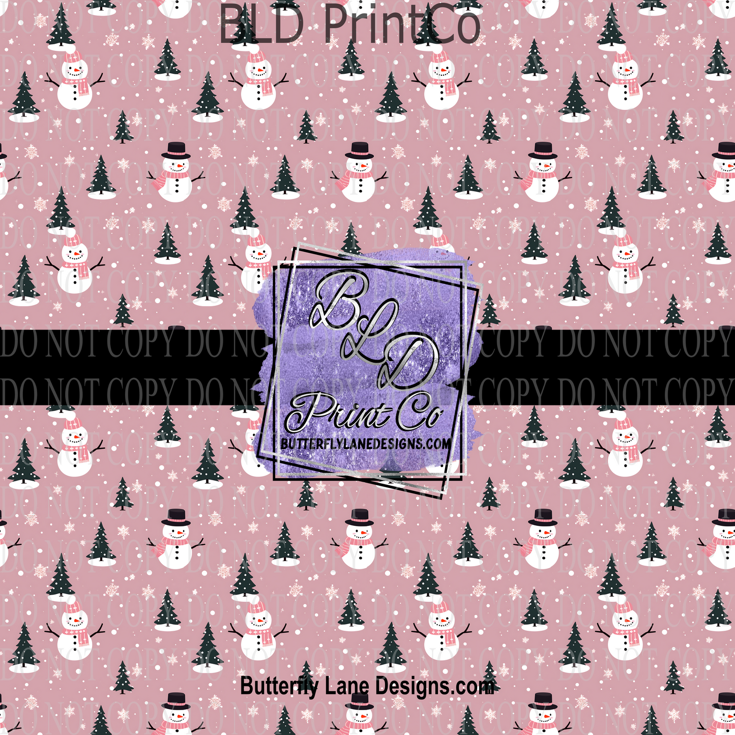 Pink Winter -Snowmen  PV 863   Patterned Vinyl