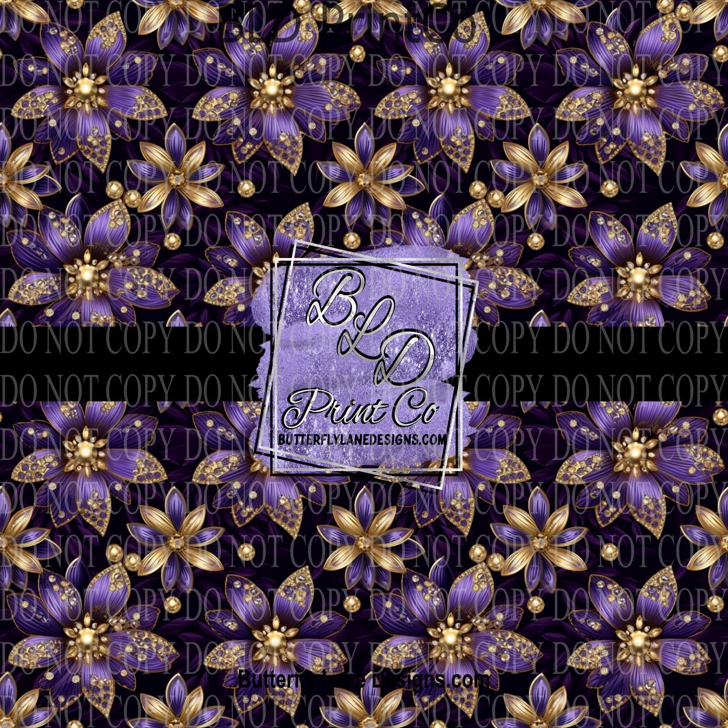 Purple & Gold Royal Florals - PV 802 Patterned Vinyl