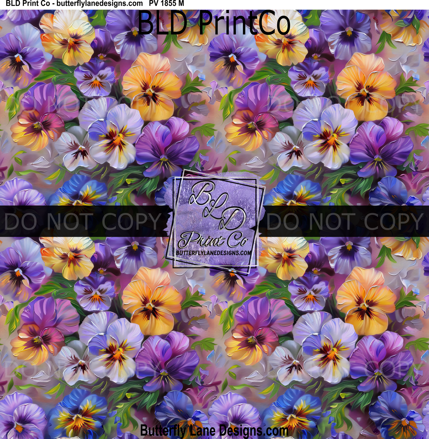Purple oil paint effect florals PV 1855 m