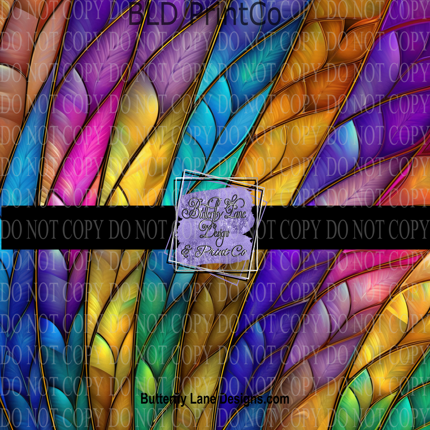 Rainbow Stained Glass 3 PV640 M  Patterned Vinyl