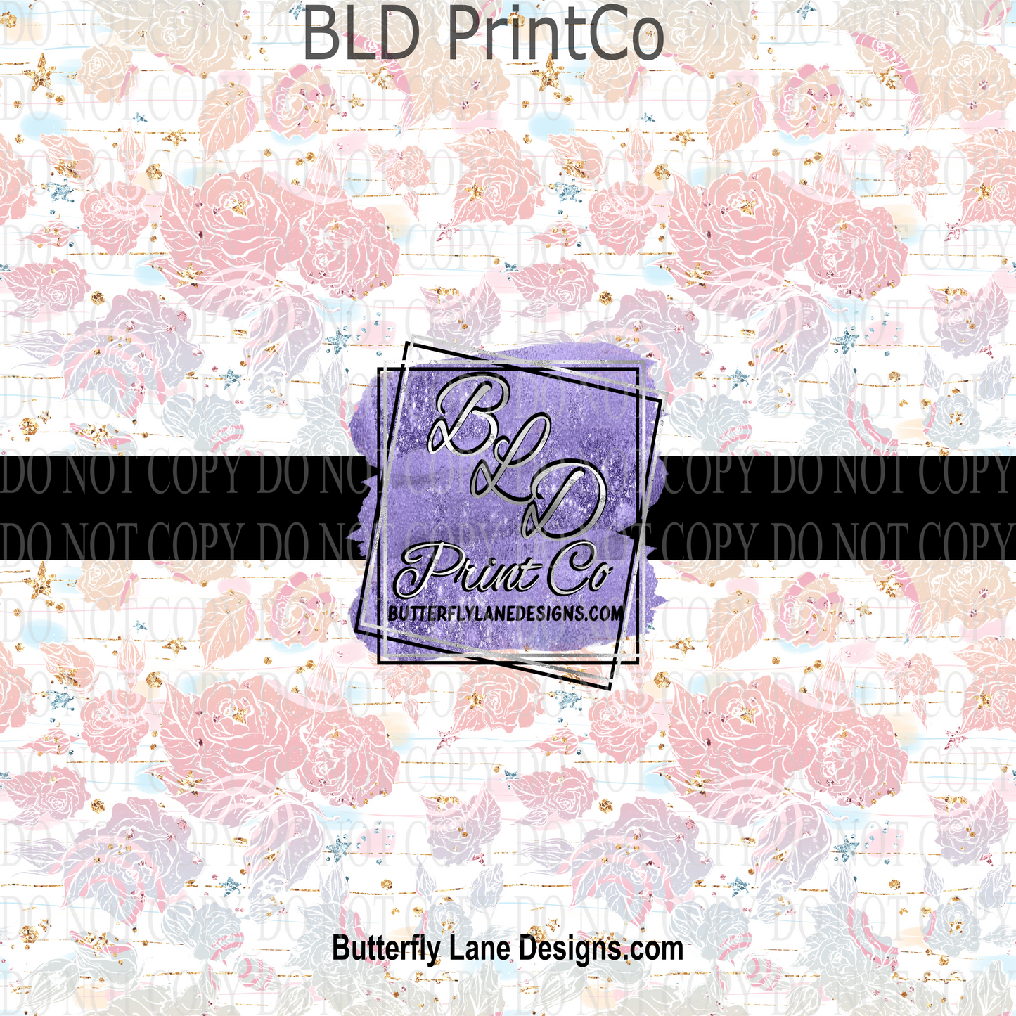 Roses- Rainbow ombre accents  844  Patterned Vinyl