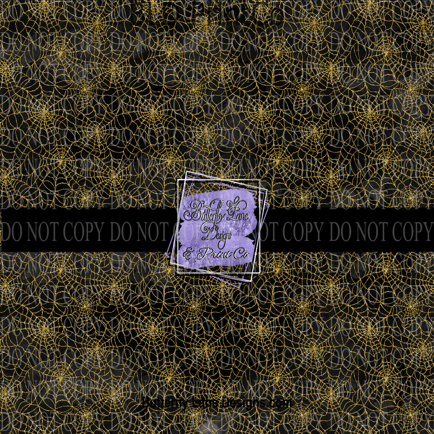 Spooky Halloween - Gold spider webs PV 670 Patterned Vinyl