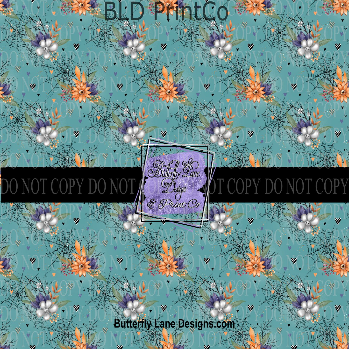 Spooky Halloween teal- PV 655 Patterned Vinyl