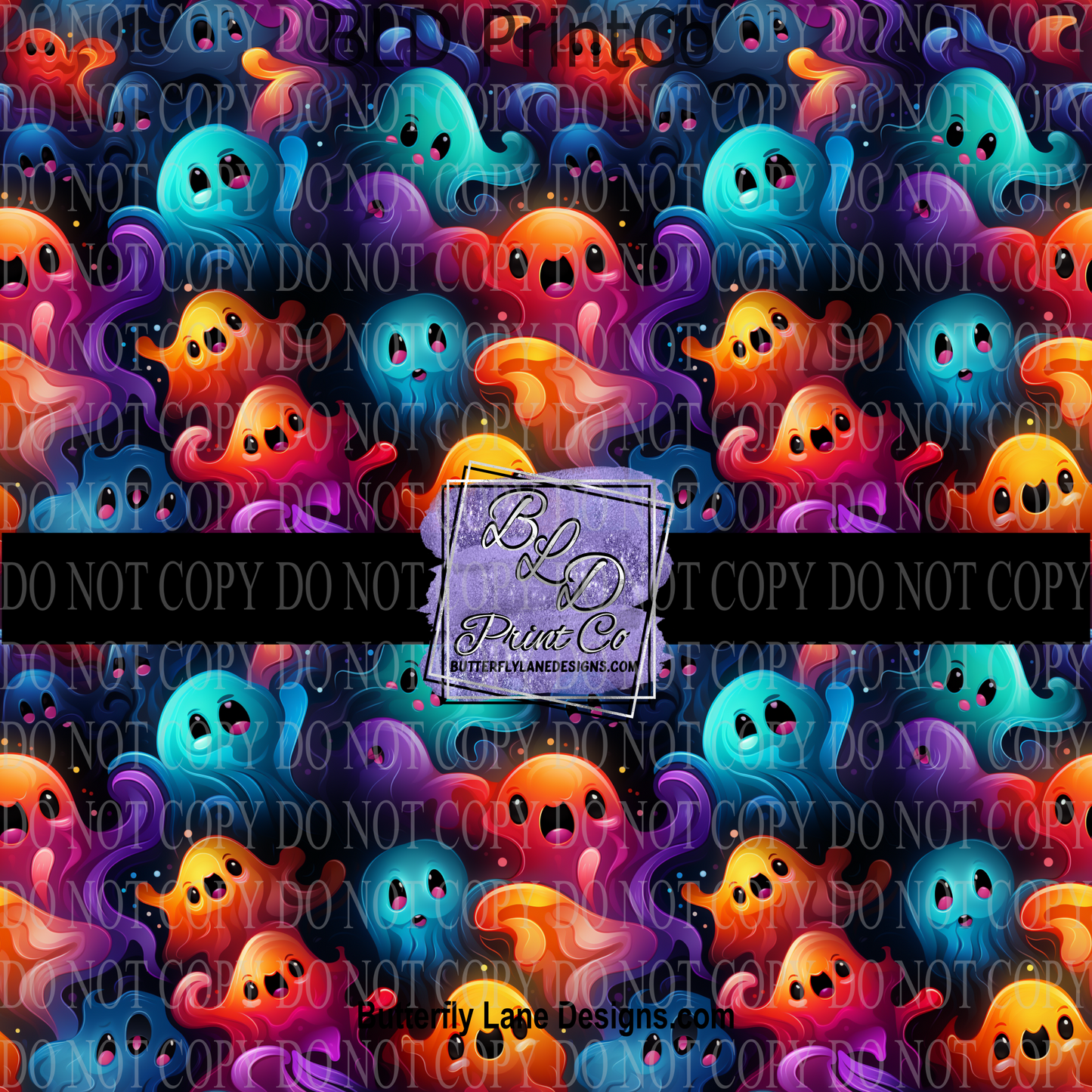 Spooky Neon Ghosts -Halloween PV 706     Patterned Vinyl