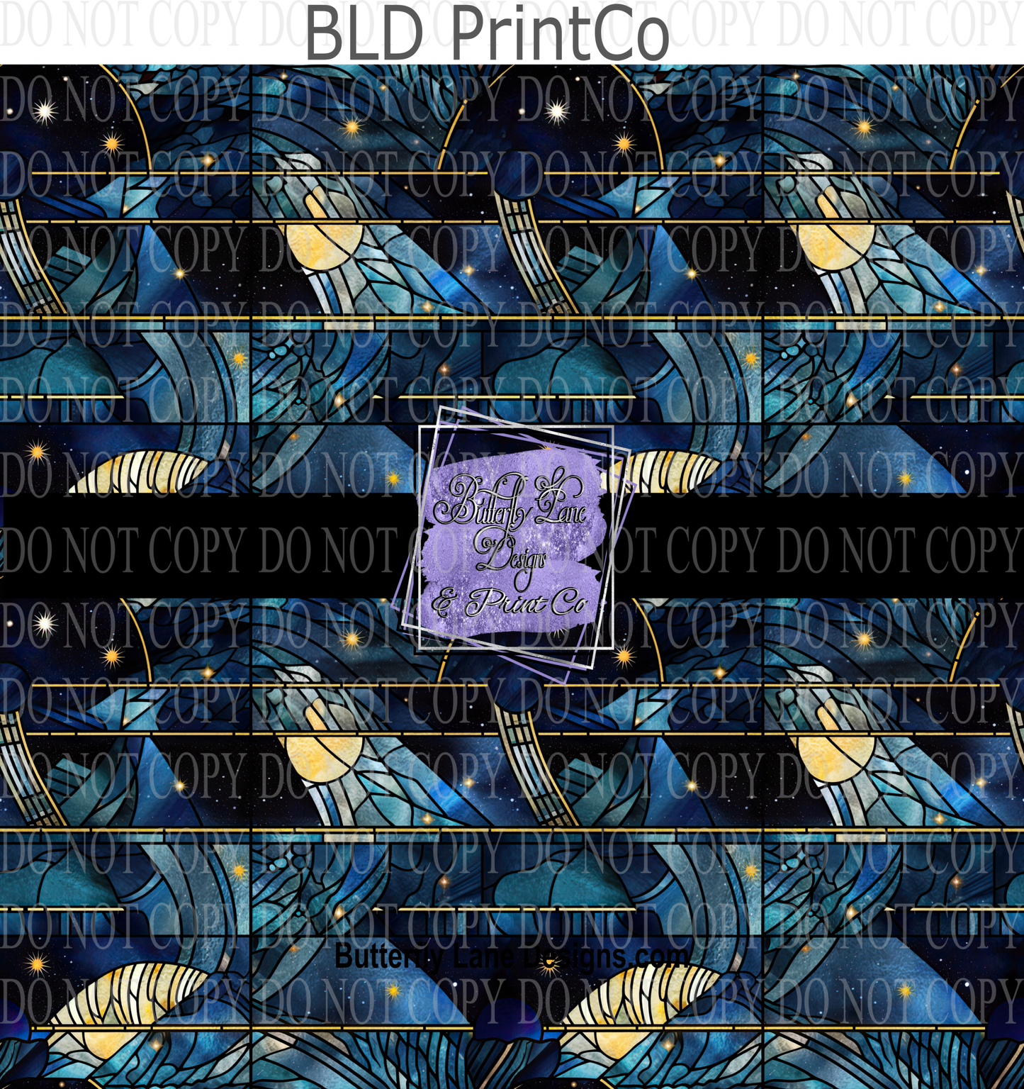 Stained Glass effect Blue Midnight PV 593- Patterned Vinyl