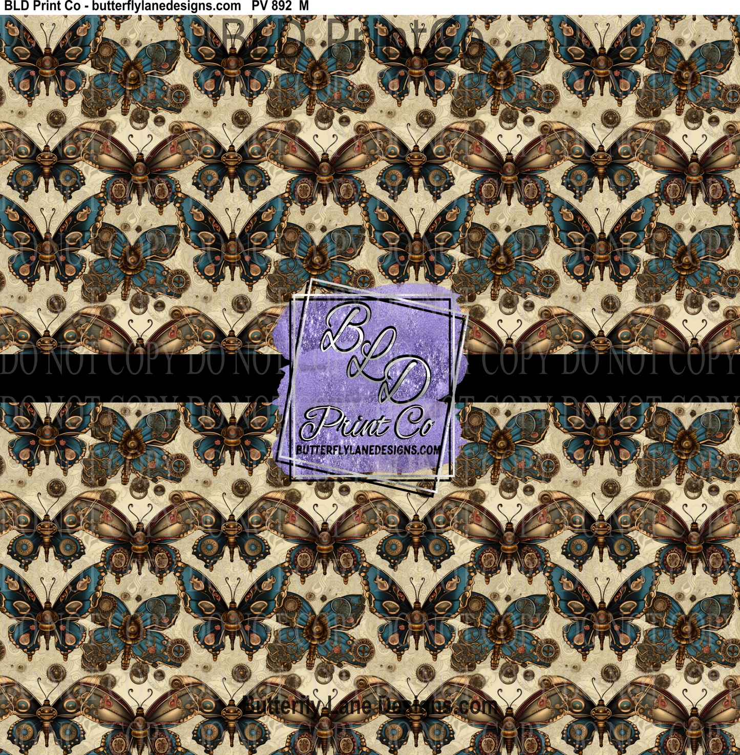 SteamPunk Butterflies- 11 - PV 892 Patterned Vinyl
