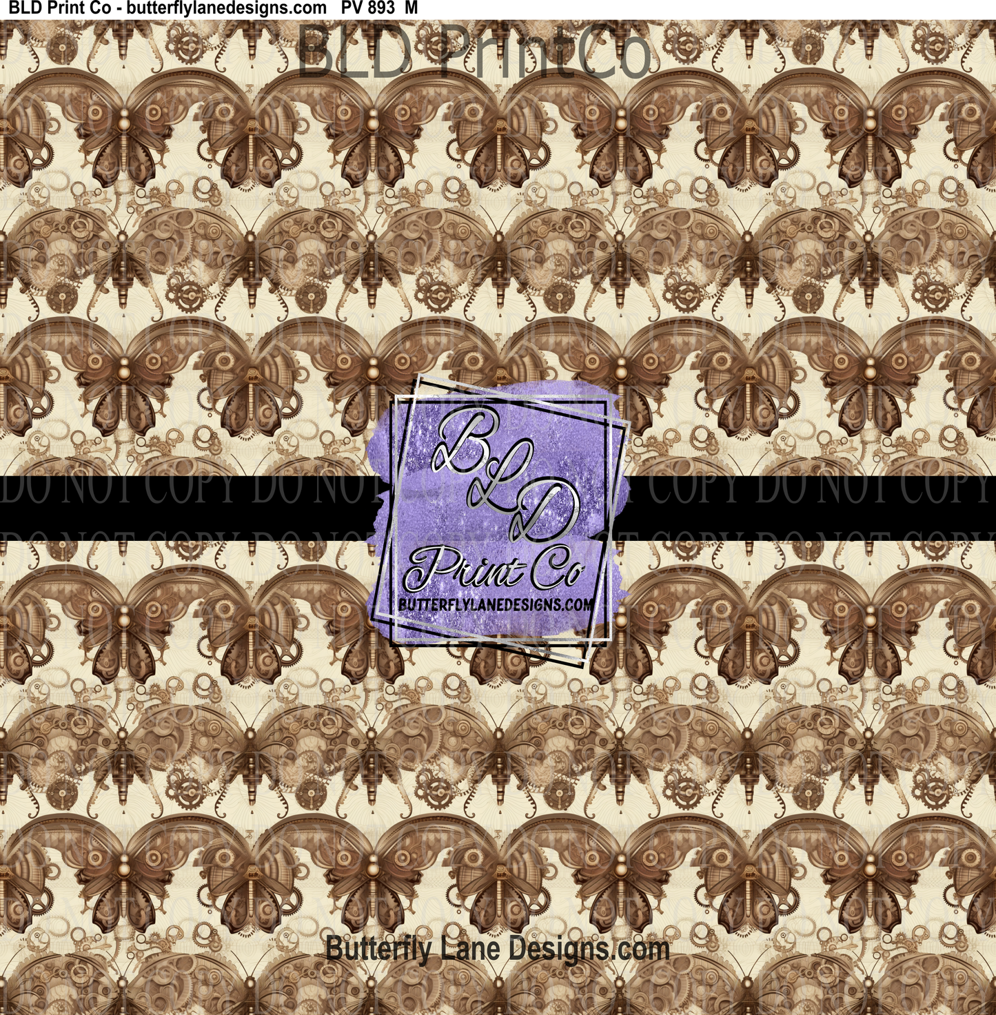 SteamPunk Butterflies- 12 - PV 893 Patterned Vinyl
