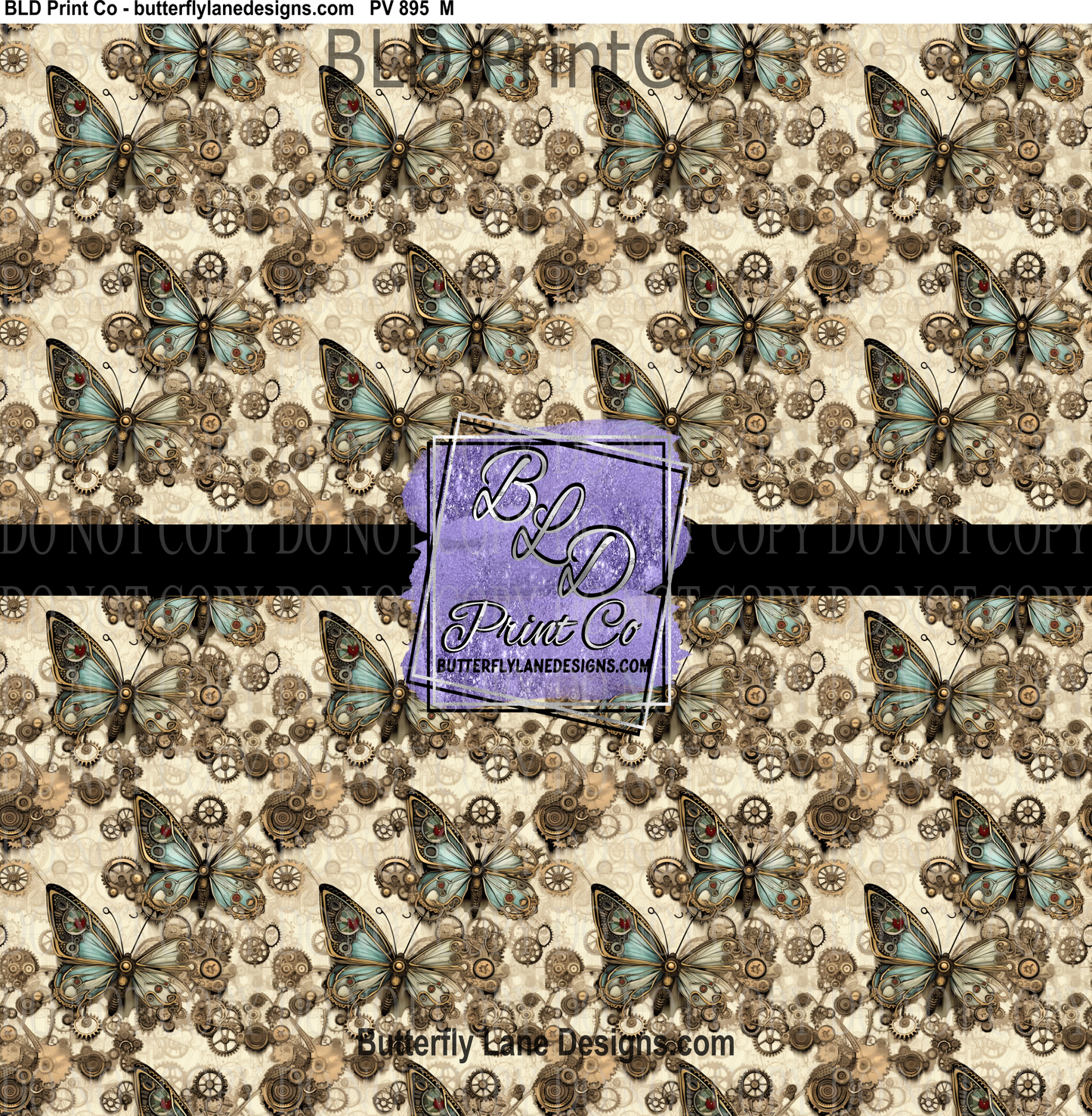 SteamPunk Butterflies- 14 - PV 895 Patterned Vinyl