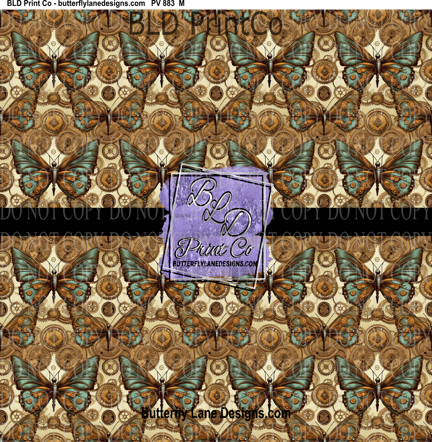 SteamPunk Butterflies- 2 - PV 883 Patterned Vinyl