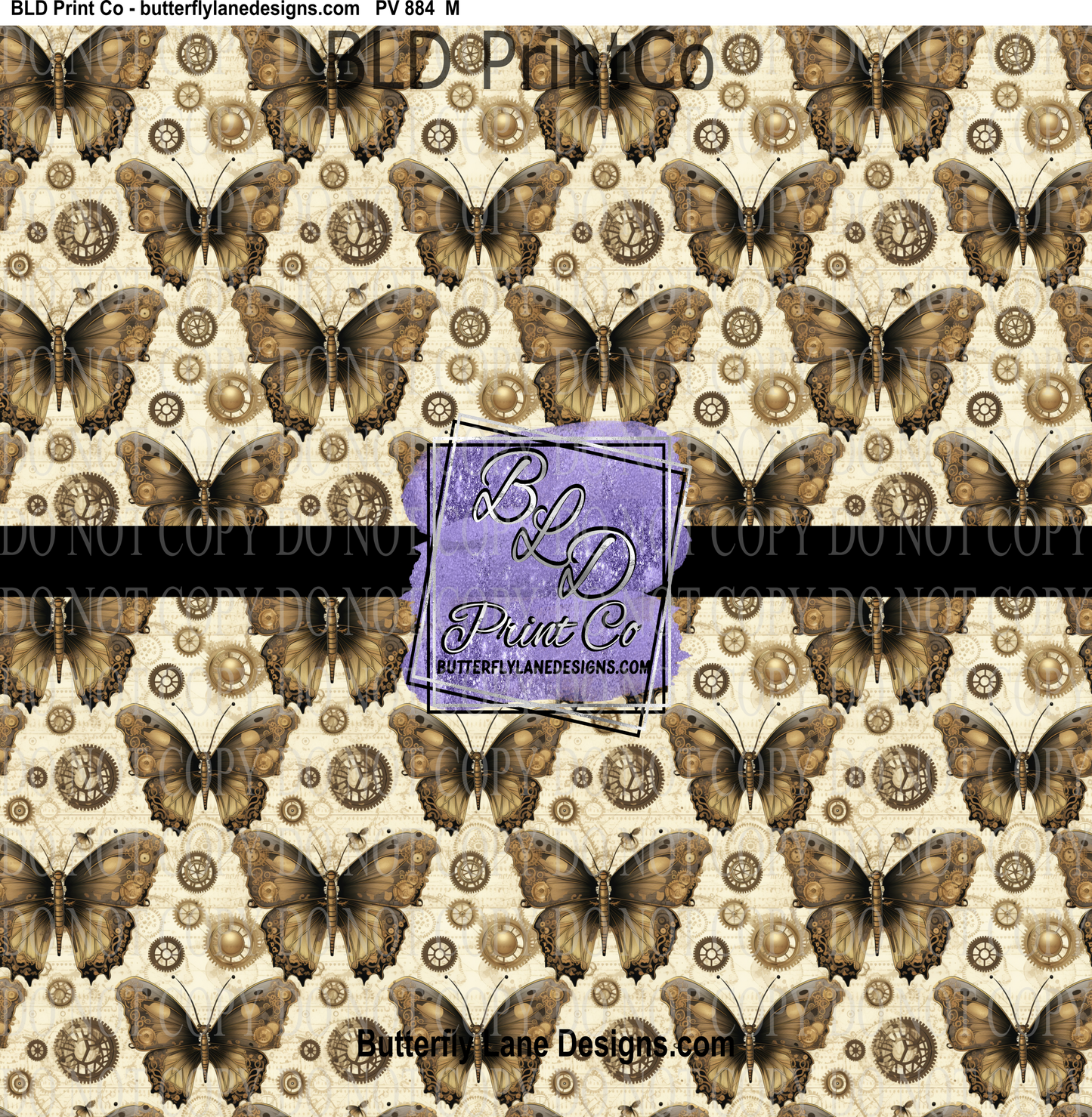 SteamPunk Butterflies- 3 - PV 884 Patterned Vinyl