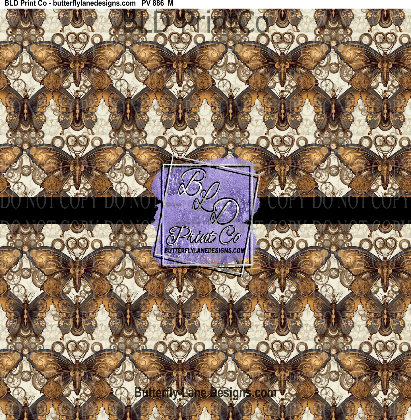 SteamPunk Butterflies- 5 - PV 886 Patterned Vinyl