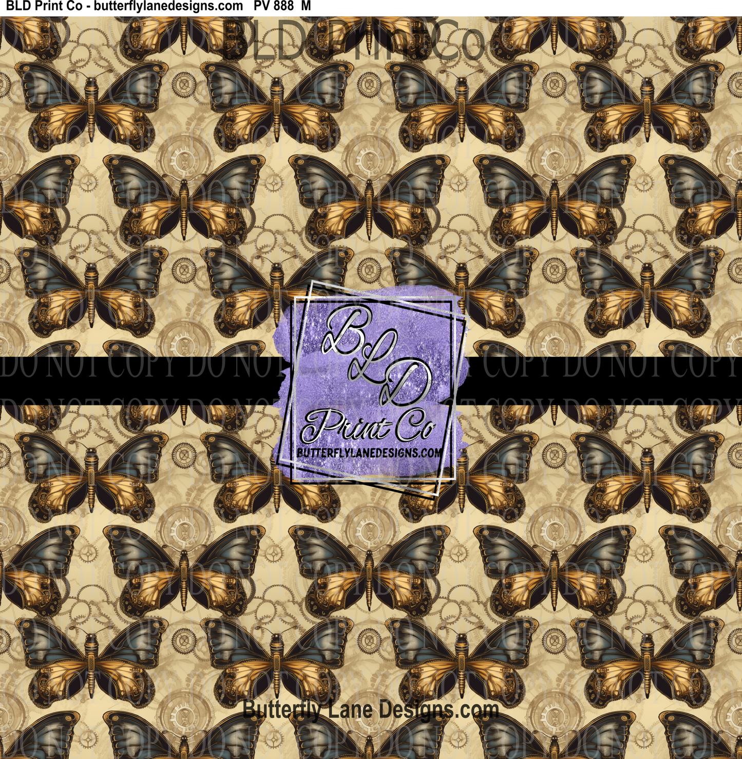 SteamPunk Butterflies- 7 - PV 888 Patterned Vinyl