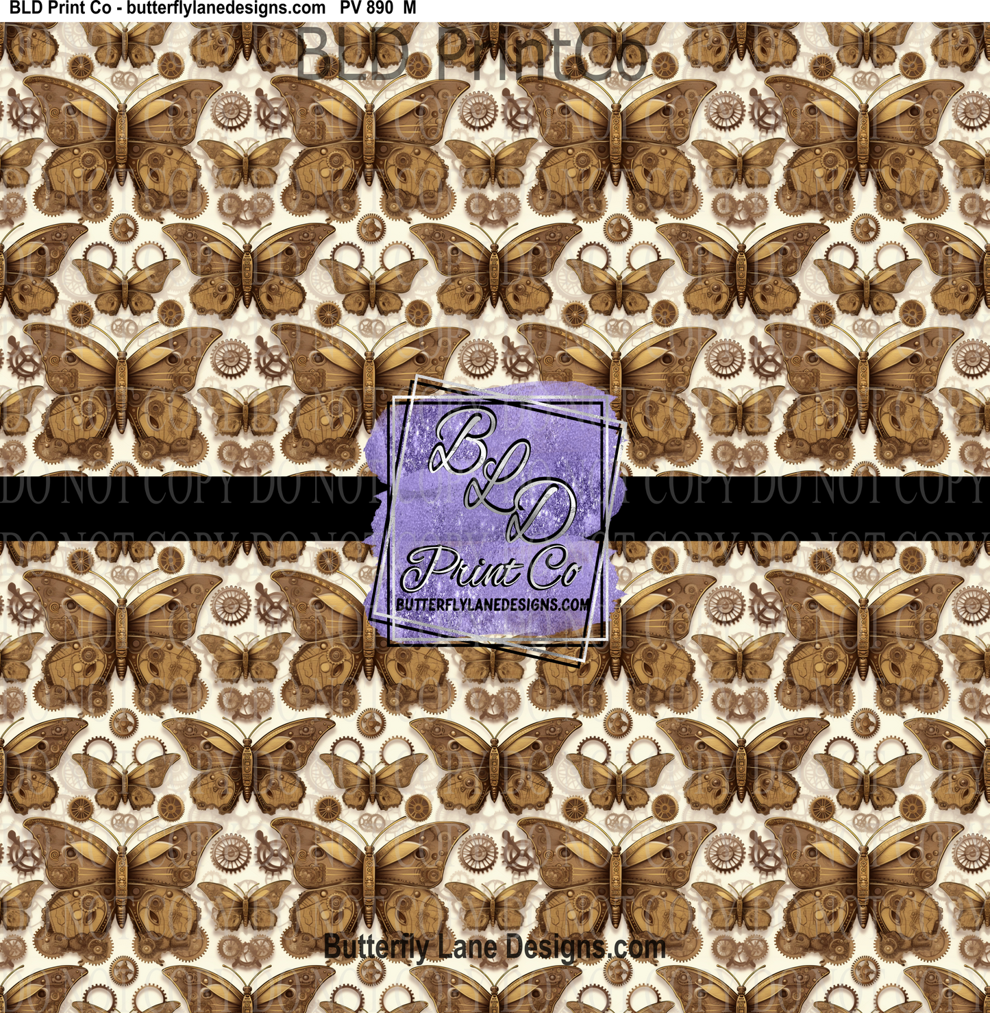 SteamPunk Butterflies- 9 - PV 890 Patterned Vinyl