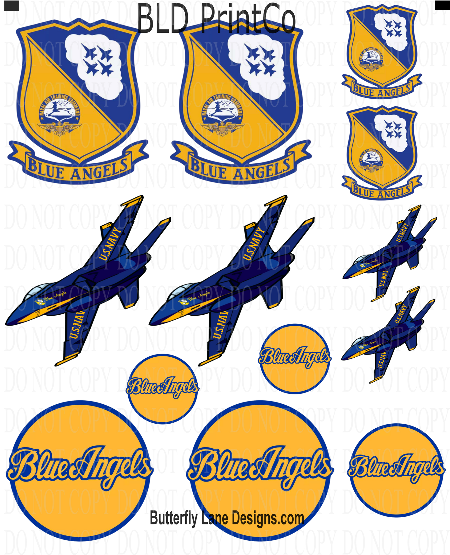 Blue Navy Plane Decals