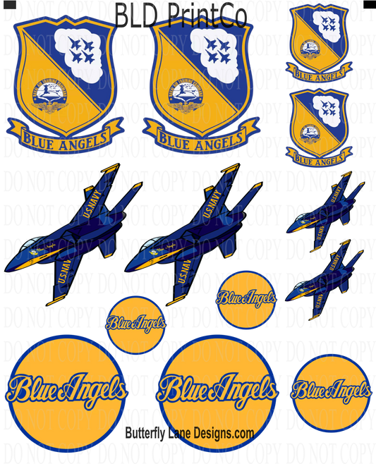 Blue Navy Plane Decals