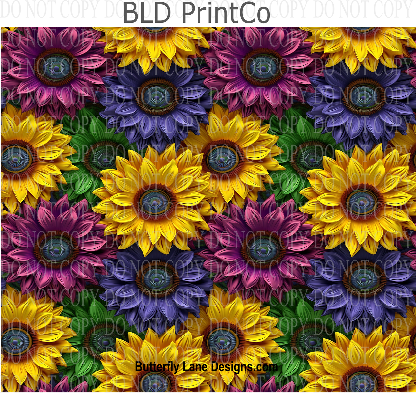 3D effect Colorful Sunflowers W1 : Tumbler wrap