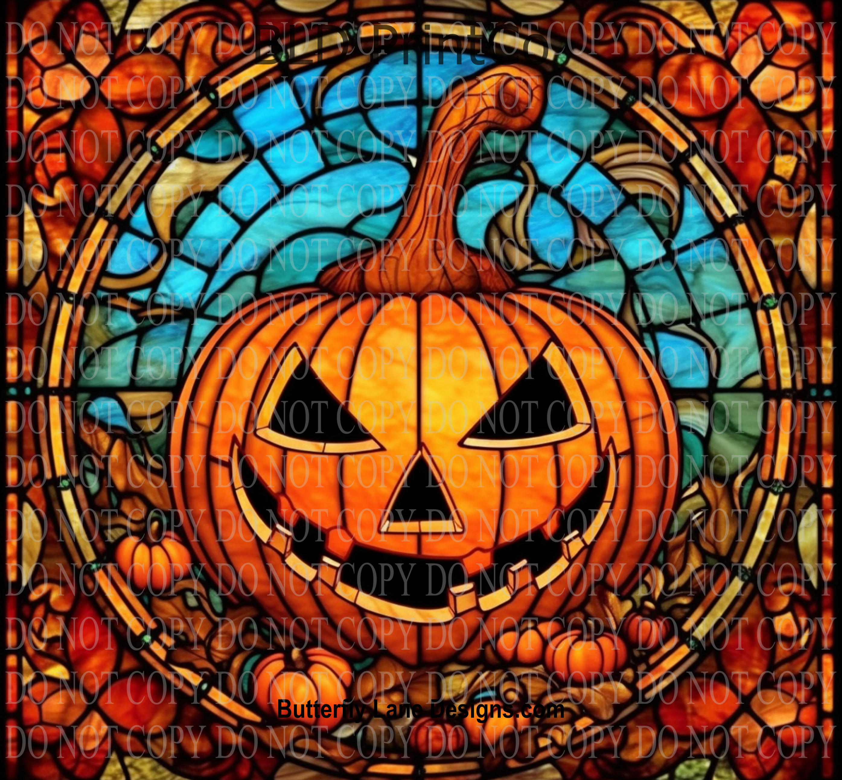 Stained Glass Jack-o-Lantern Diamond Painting – Color-Full Creations