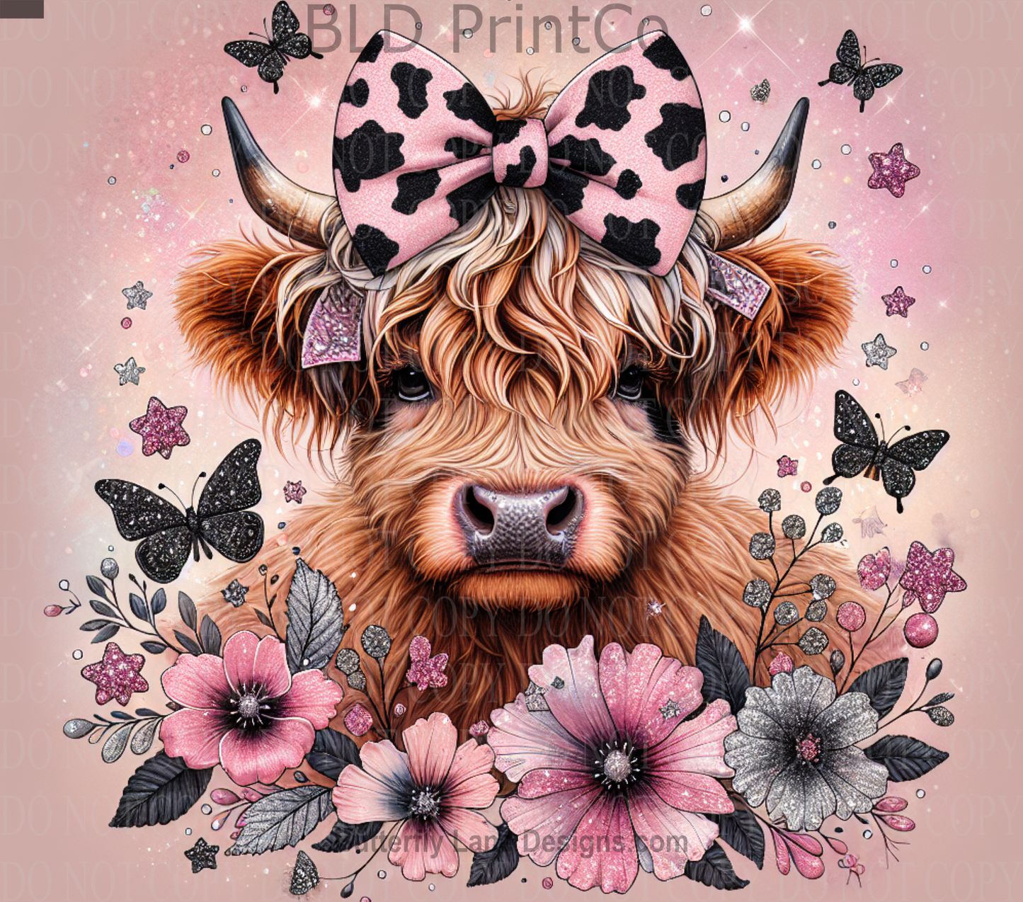 W222 Highland Baby cow: Tumbler wrap